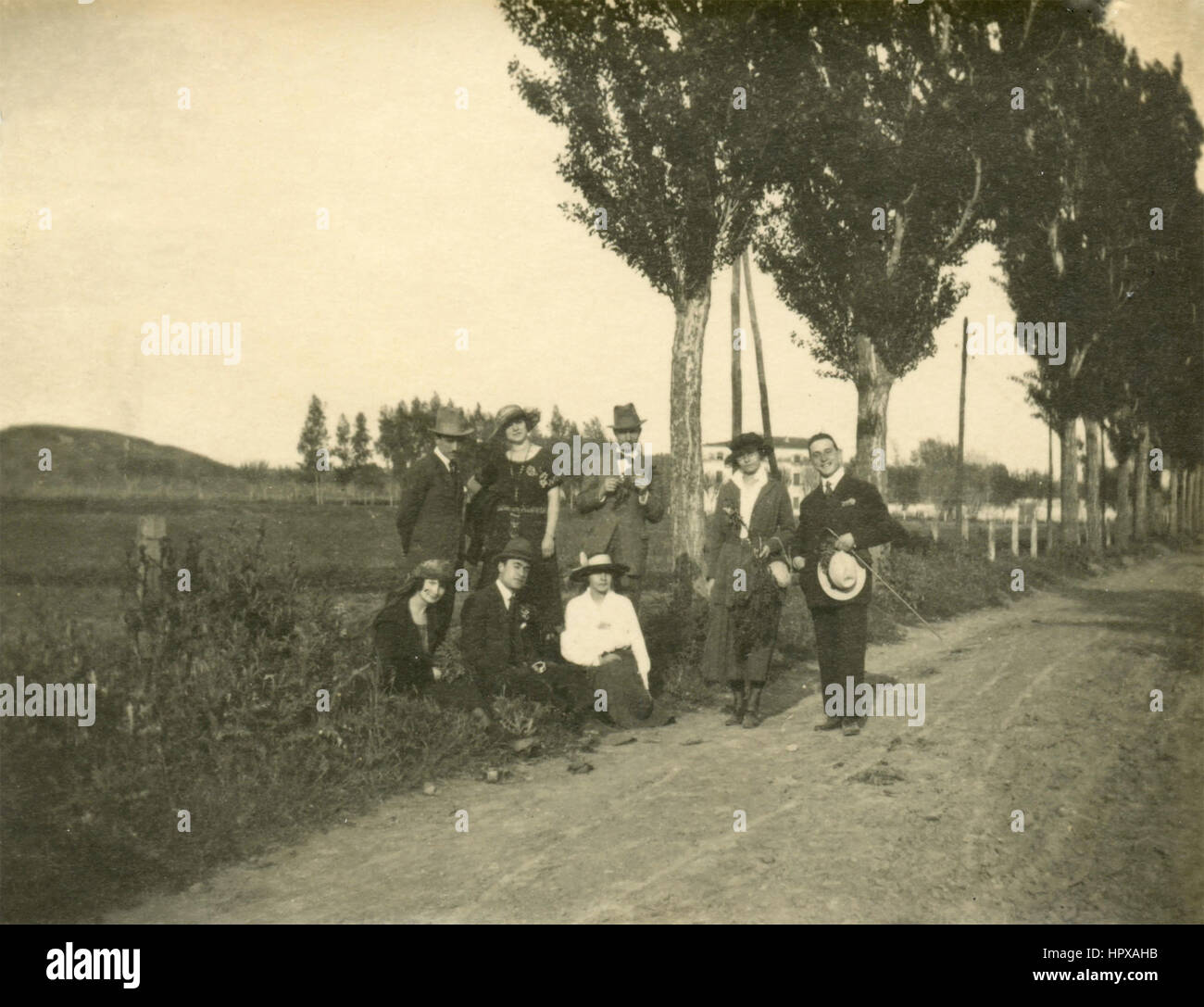 Familiengruppe während eines Ausflugs, Italien Stockfoto