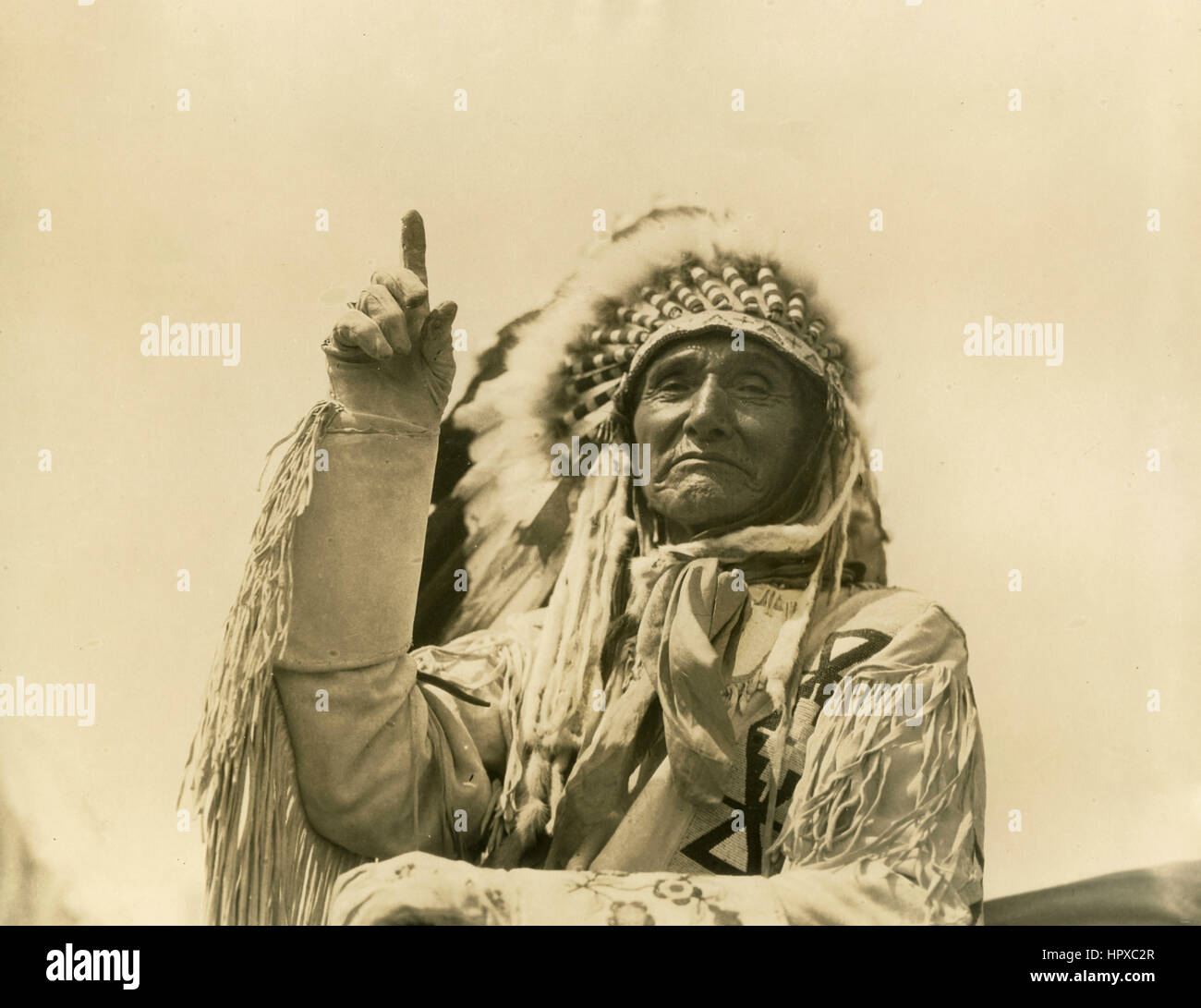 Eine Stoney indischen Chief, Alberta, Kanada Stockfoto