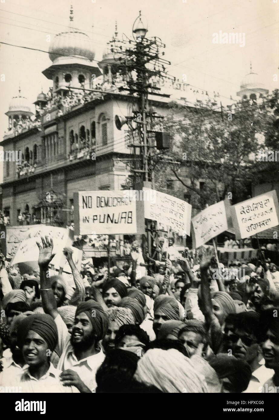 Sikhs protestieren für Unabhängigkeit von Punjab, Indien Stockfoto