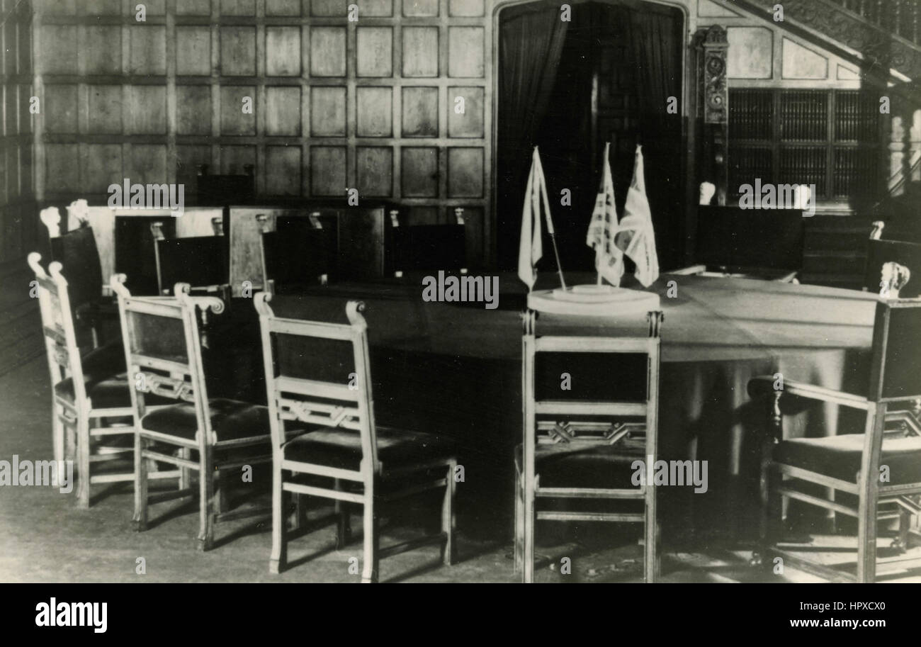 Der Runde Tisch der Verhandlungen nach Weltkrieg 2, Potsdam, Deutschland Stockfoto