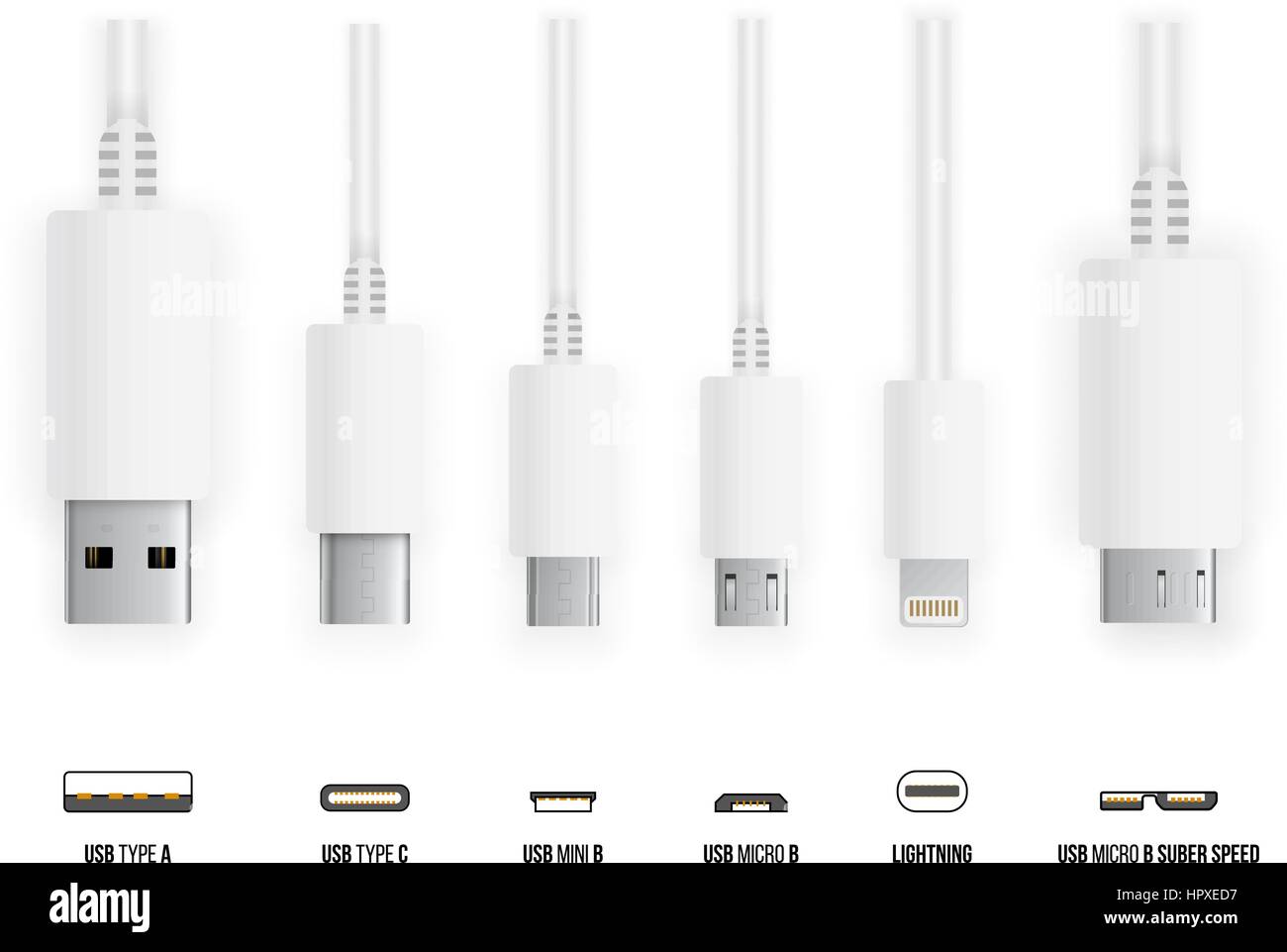 Geben Sie alle USB Stock Vektor