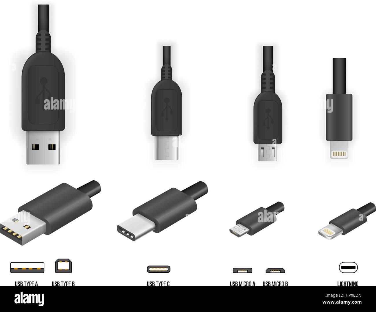 Geben Sie alle USB Stock Vektor