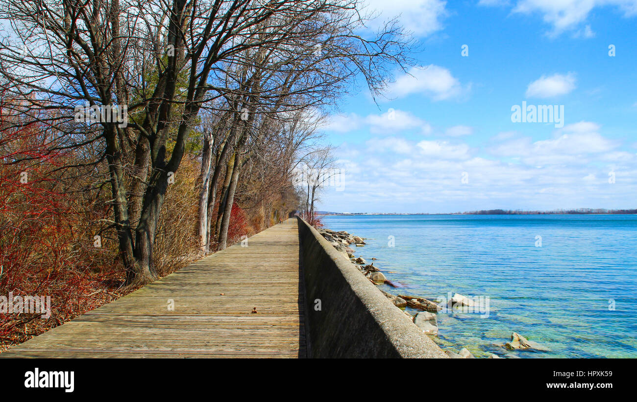 Ruhige und friedliche Seeufer in Toronto Island Stockfoto
