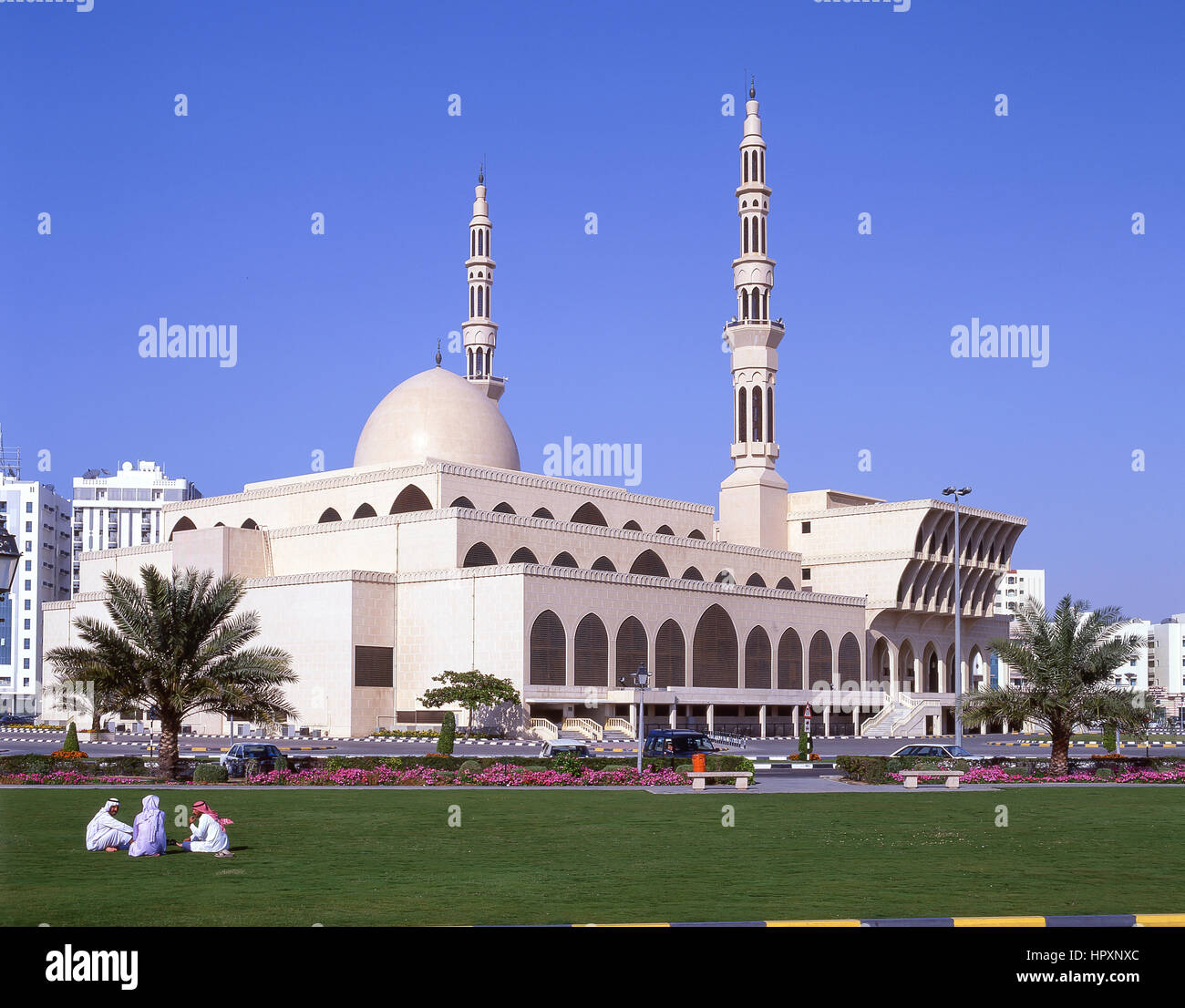 König-Faisal-Moschee, Al Rolla Square, Sharjah, Vereinigte Arabische Emirate Stockfoto