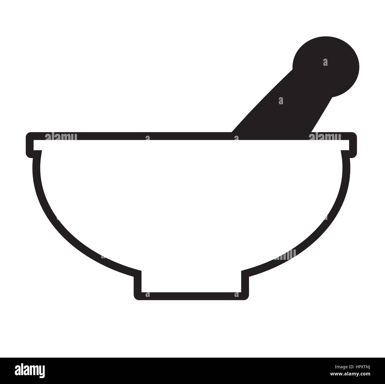 Mörser und Stößel Symbol Vektor isolierten weißen Hintergrund. Stock Vektor