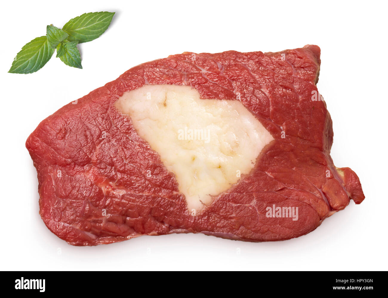 Rohes Fleisch (Roastbeef) und Fett zusammen hinein in der Form von South Carolina. (Serie) Stockfoto