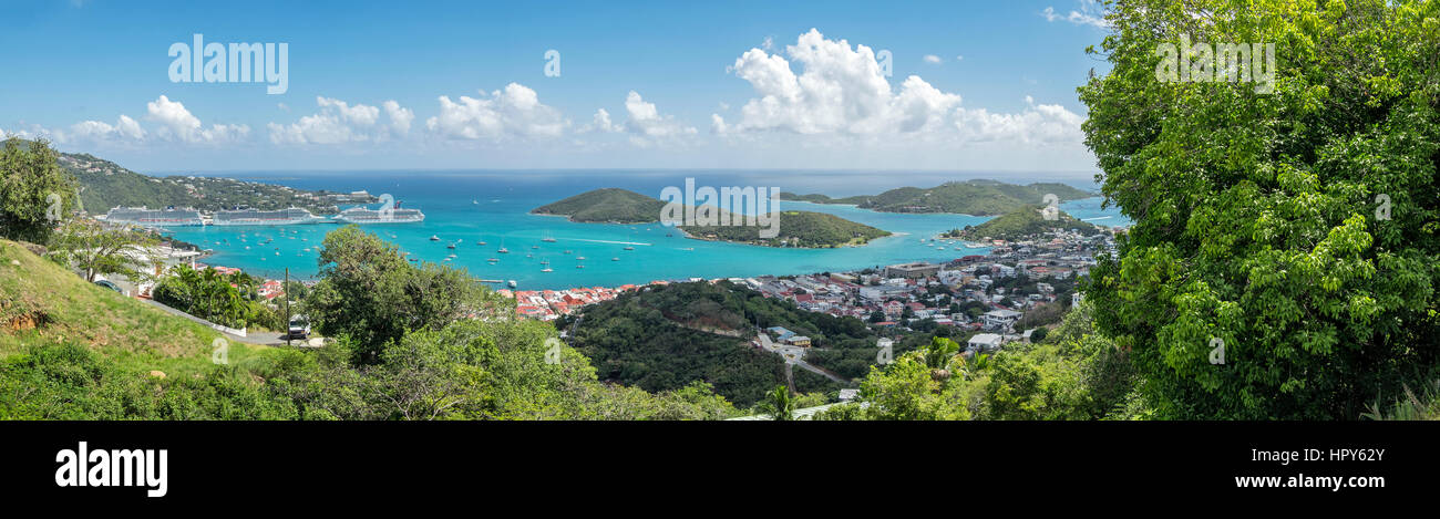 Die schöne Stadt Charlotte Amalie in Saint Thomas US Jungferninseln in der Karibik Stockfoto