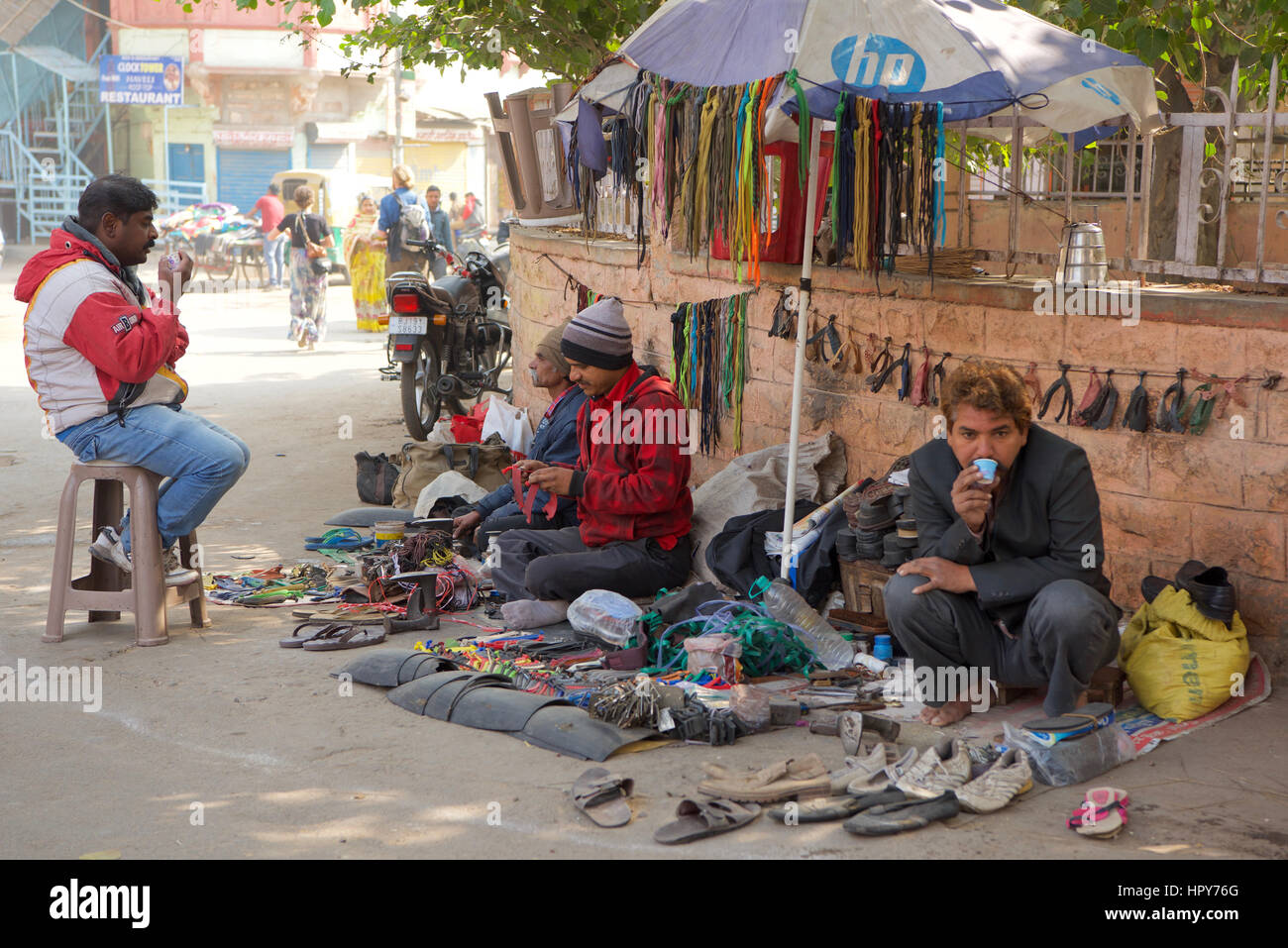 Blick auf die Straße, Jaipur, Indien Stockfoto