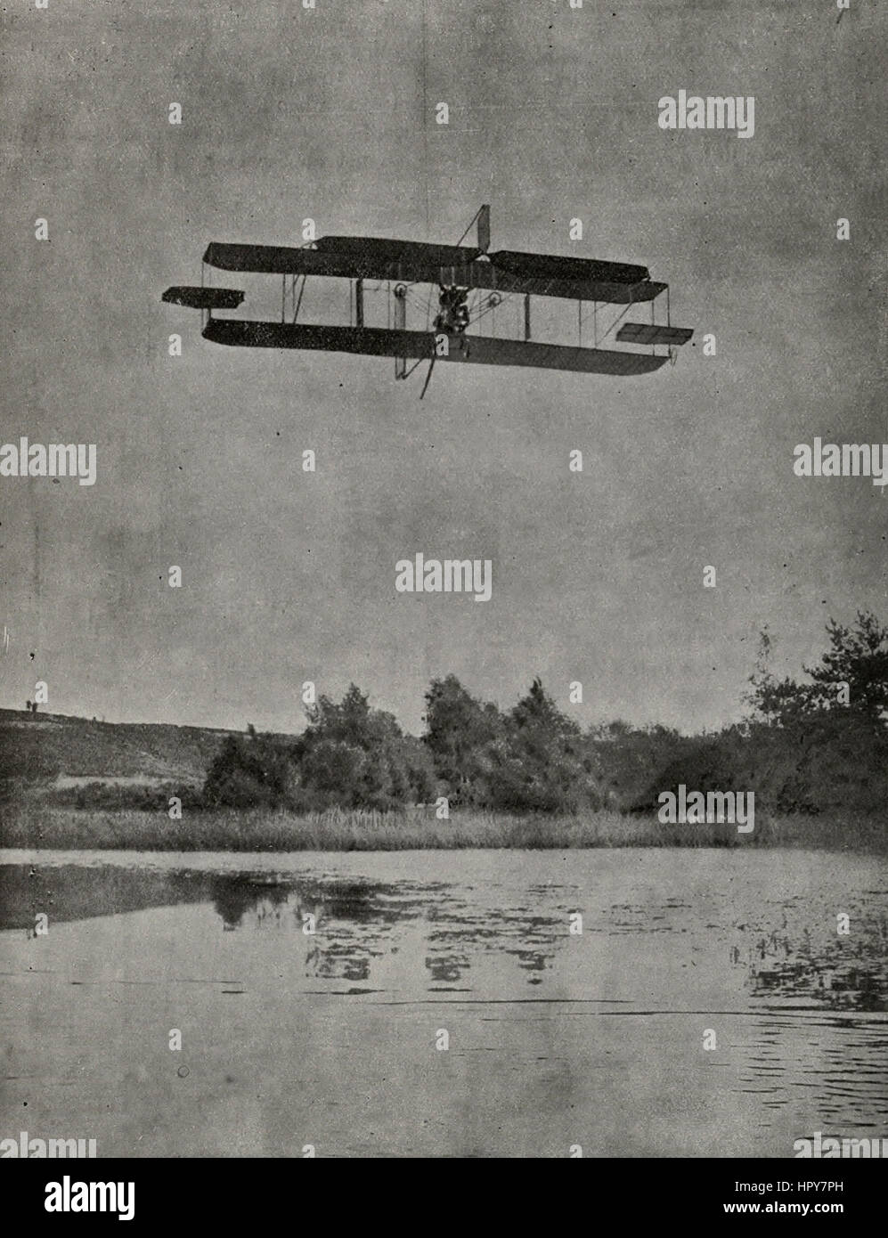 S F Cody Überquerung der Basingstoke Canal, ca. 1909 Stockfoto