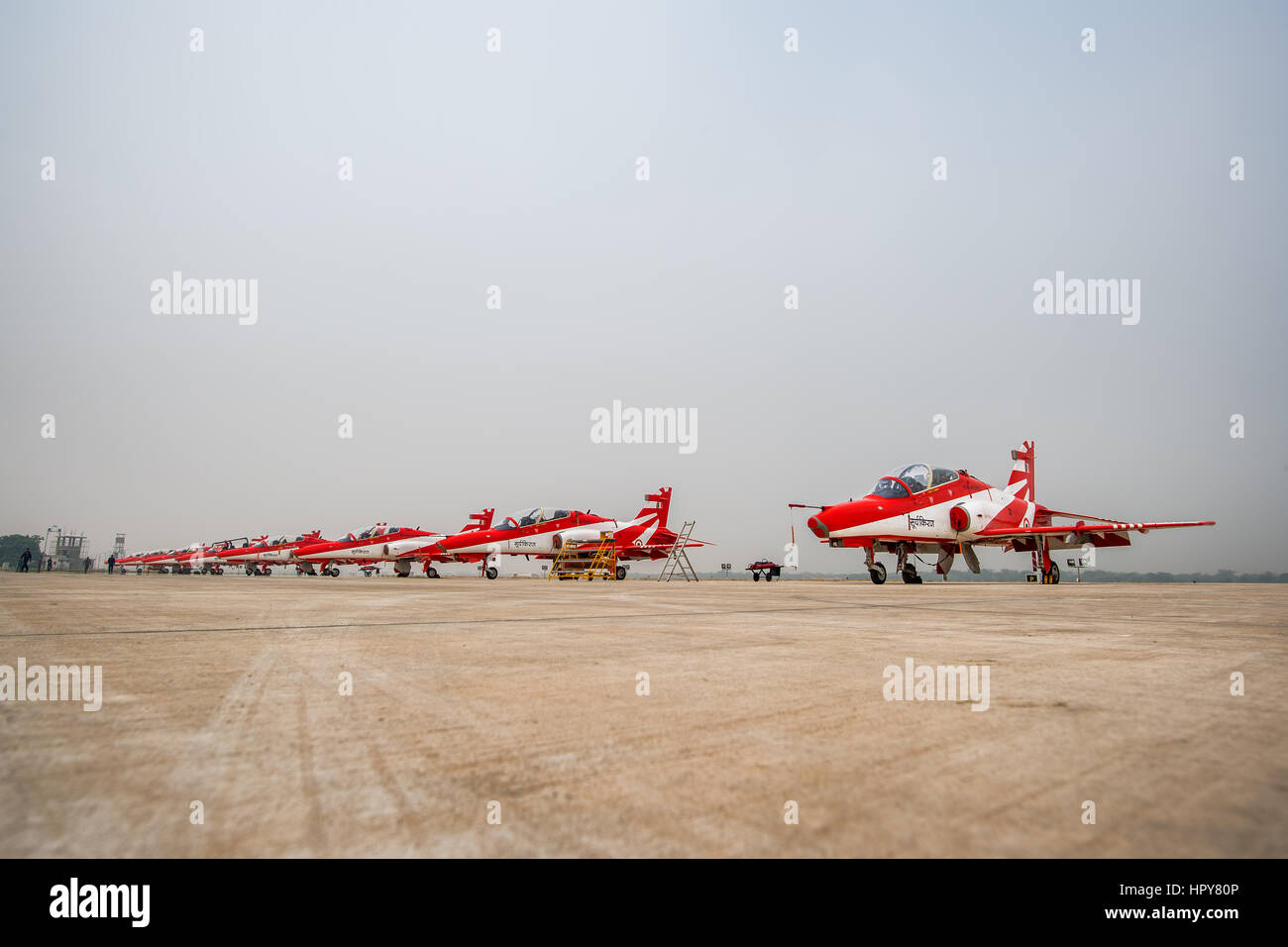 Indian Air Force Suryakirans an der Flightline Stockfoto