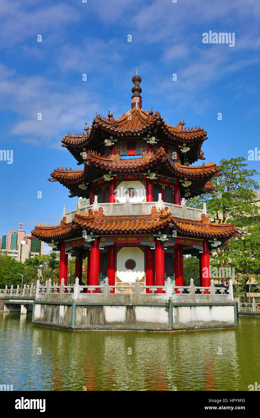 Pagode in der 228 Friedenspark in Taipeh, Taiwan. Stockfoto