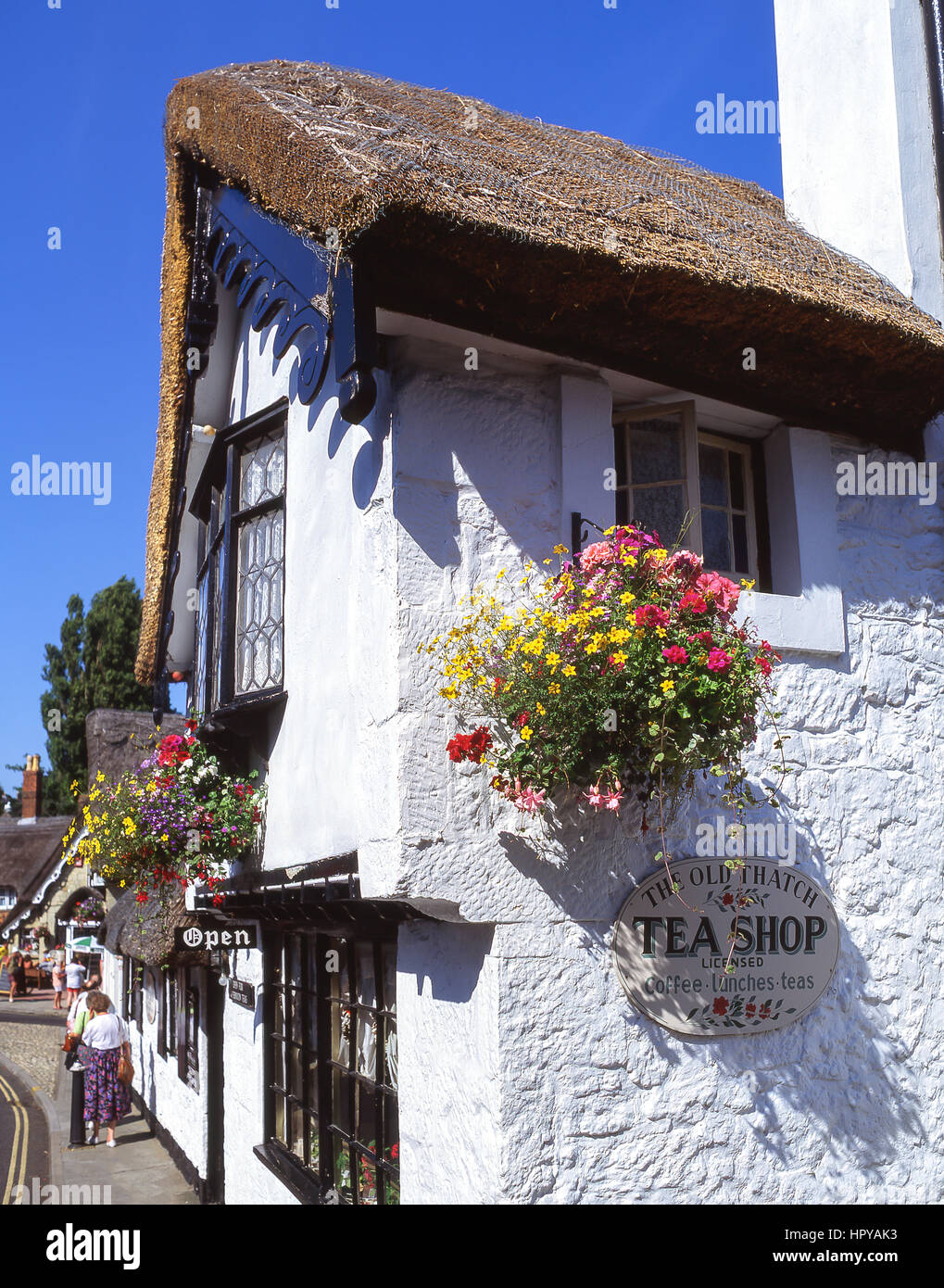The Old Thatch Tea Shop, Shanklin Old Village, Shanklin, Isle of Wight, England, Vereinigtes Königreich Stockfoto