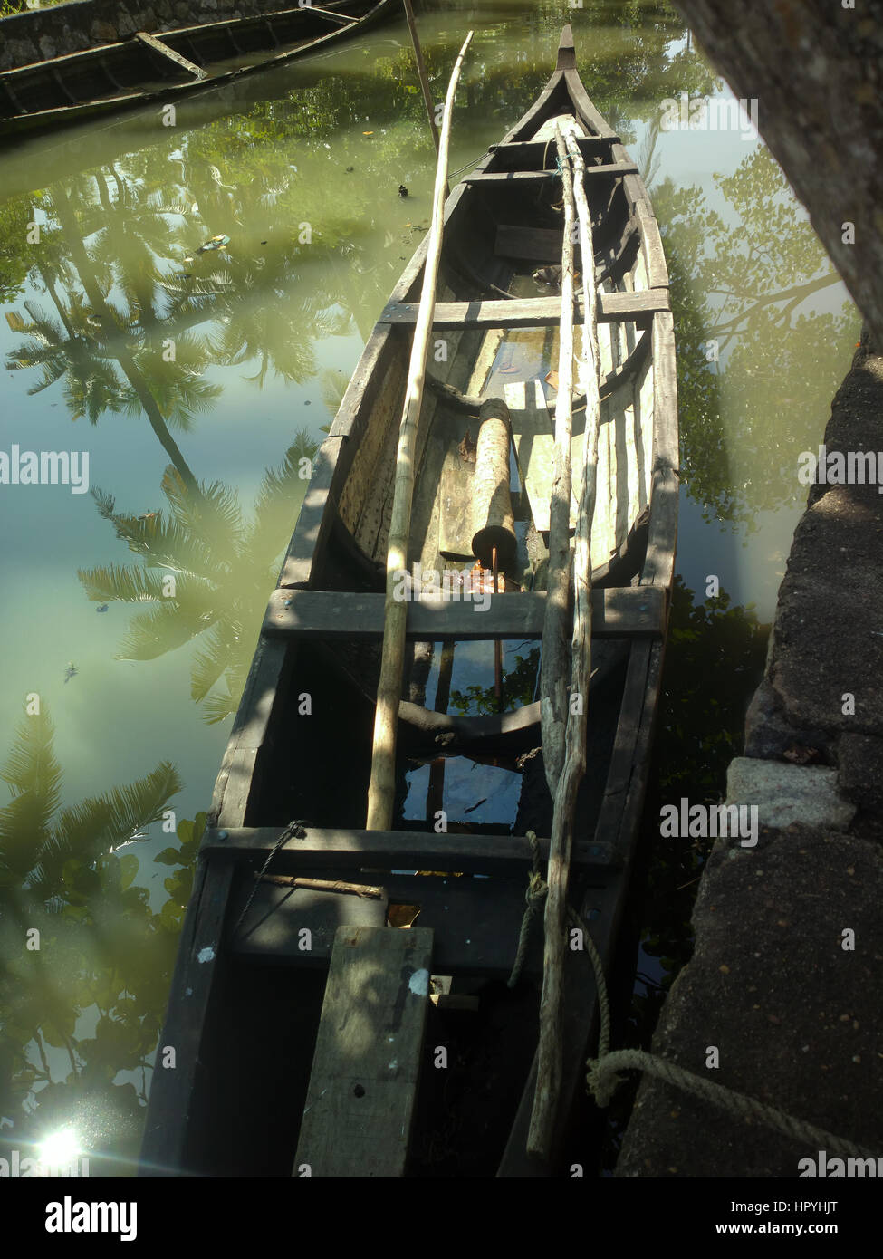 Wassertransport von Indien. Vintage Handwerk machen Boot Stockfoto