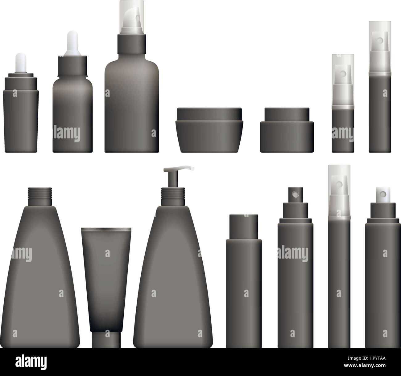 Realistische schwarz Kosmetikflaschen Stock Vektor