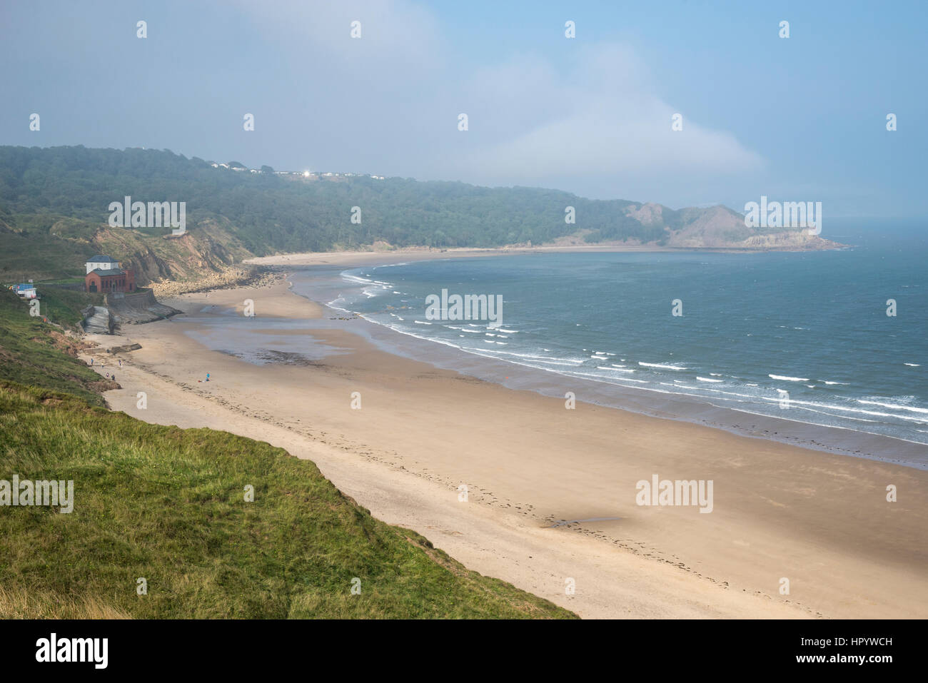 Der Strand von Cayton Bucht in der Nähe von Scarborough, North Yorkshire, England. Stockfoto