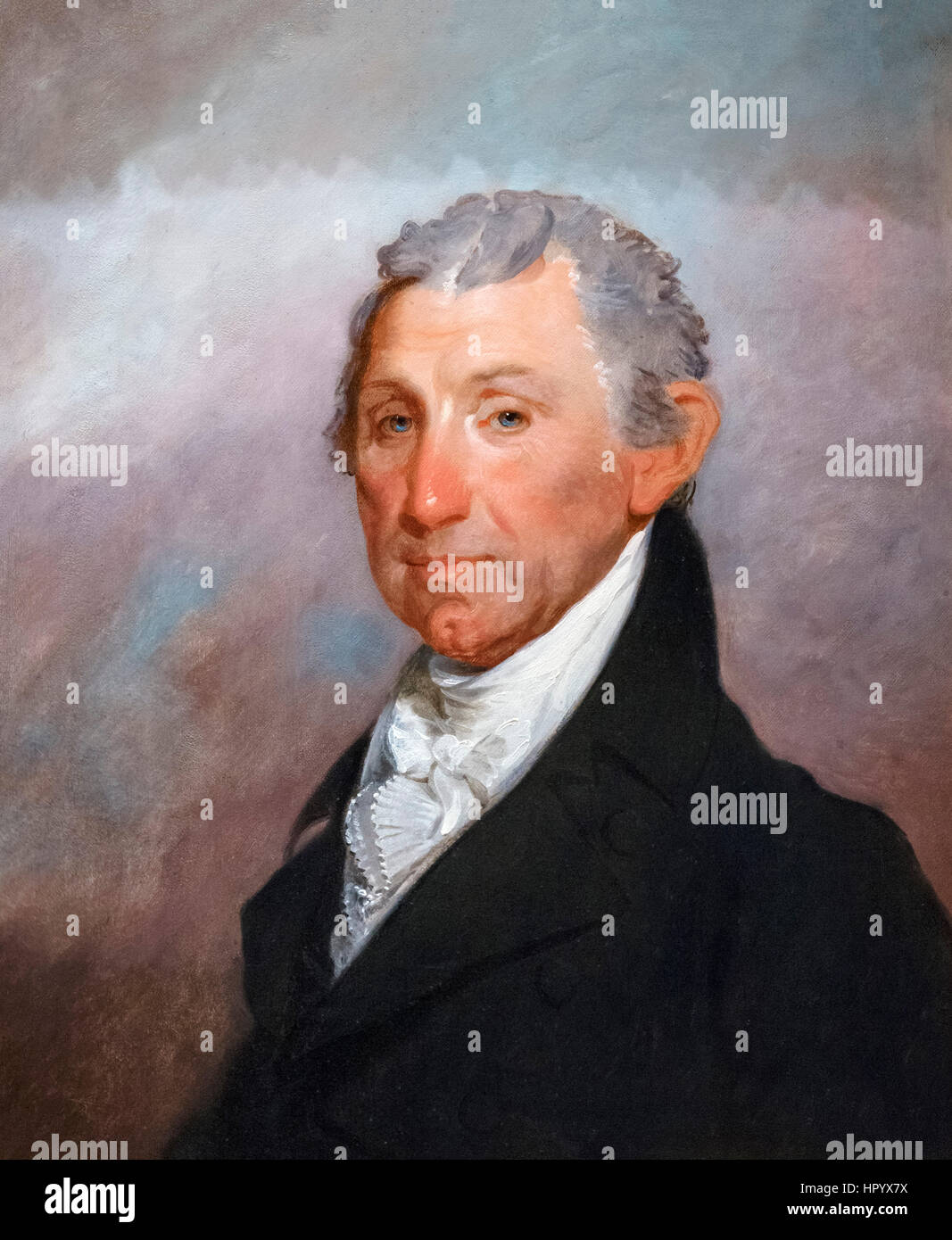 James Monroe. Porträt von der 5. US-Präsident James Monroe (1758-1831) von Gilbert Stuart, Öl auf Holz, c.1817 Stockfoto