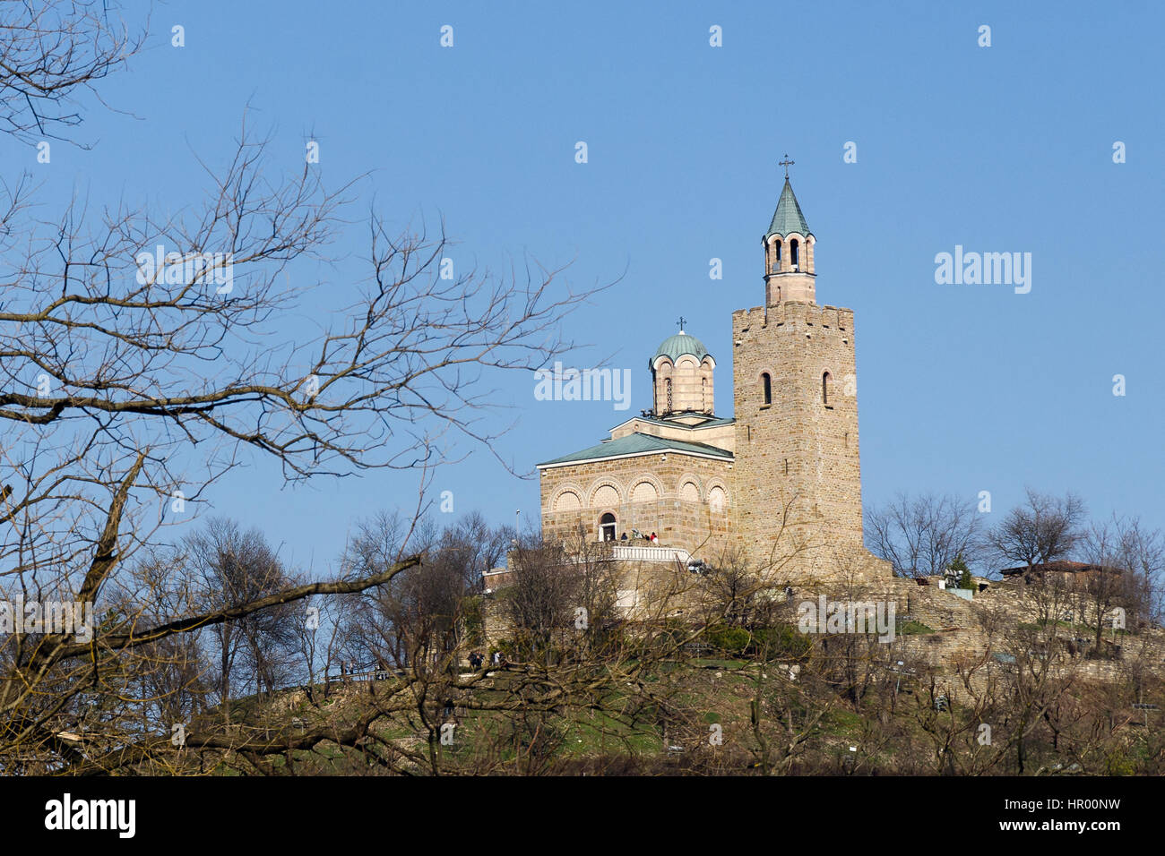 Tsarevets Hügel und der patriarchalischen Kirche in Veliko Tarnovo, Bulgarien Stockfoto