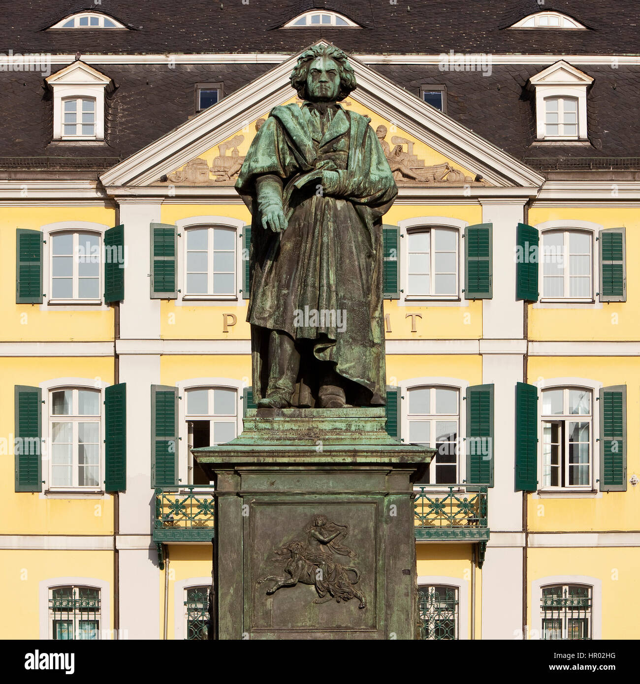 Beethoven-Denkmal am Münsterplatz, Bonn, Nordrhein-Westfalen, Deutschland Stockfoto