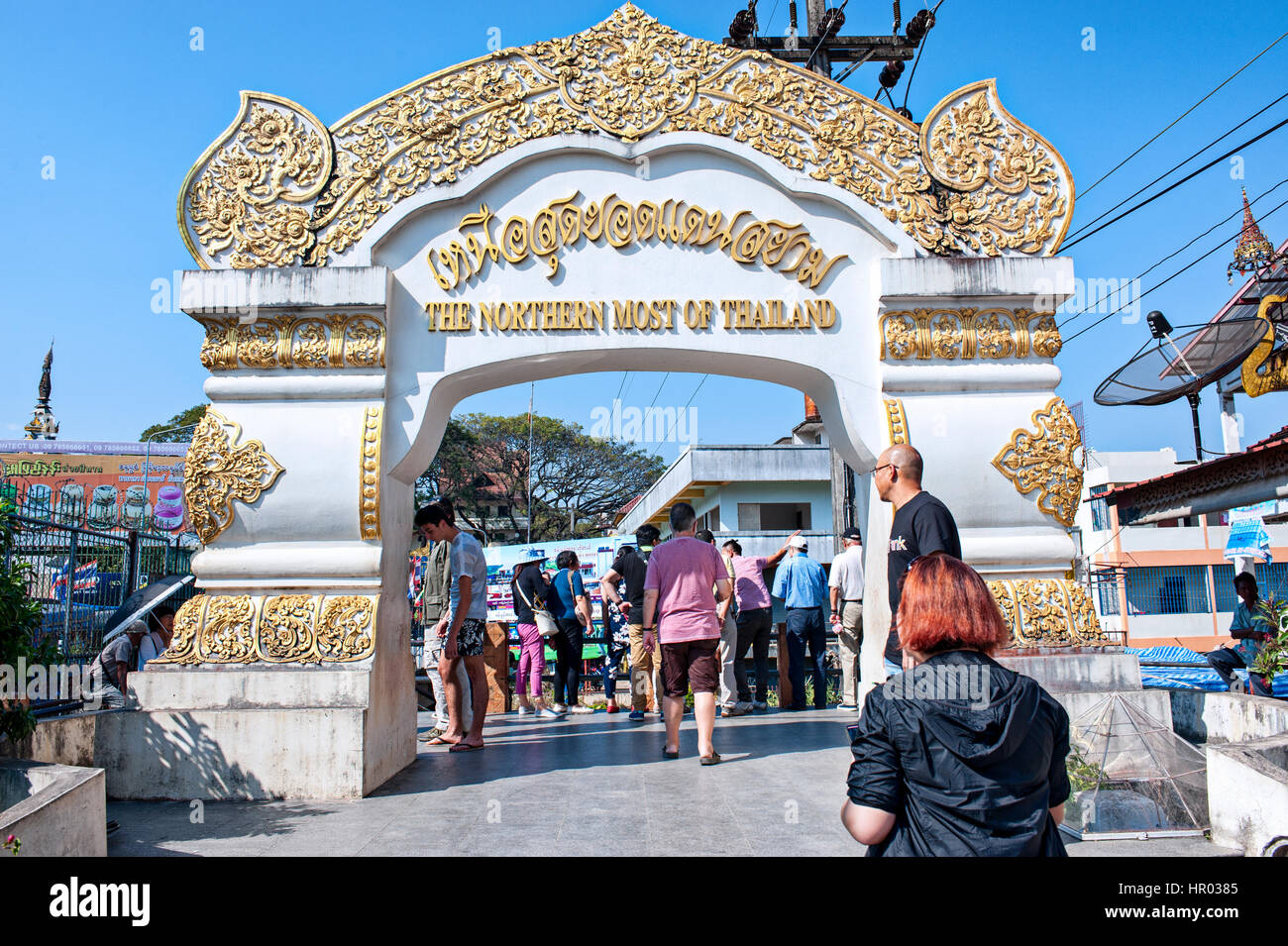 Den nördlichsten Punkt in Thailand, Mae Sai, Chiang Rai Stockfoto