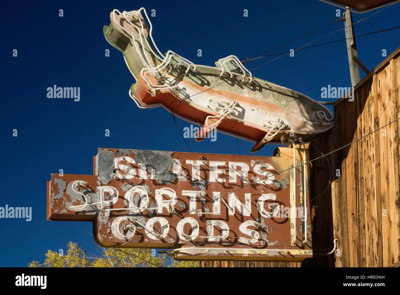 Sportgeschäft in Lone Pine, Owens Valley, Kalifornien, USA Stockfoto