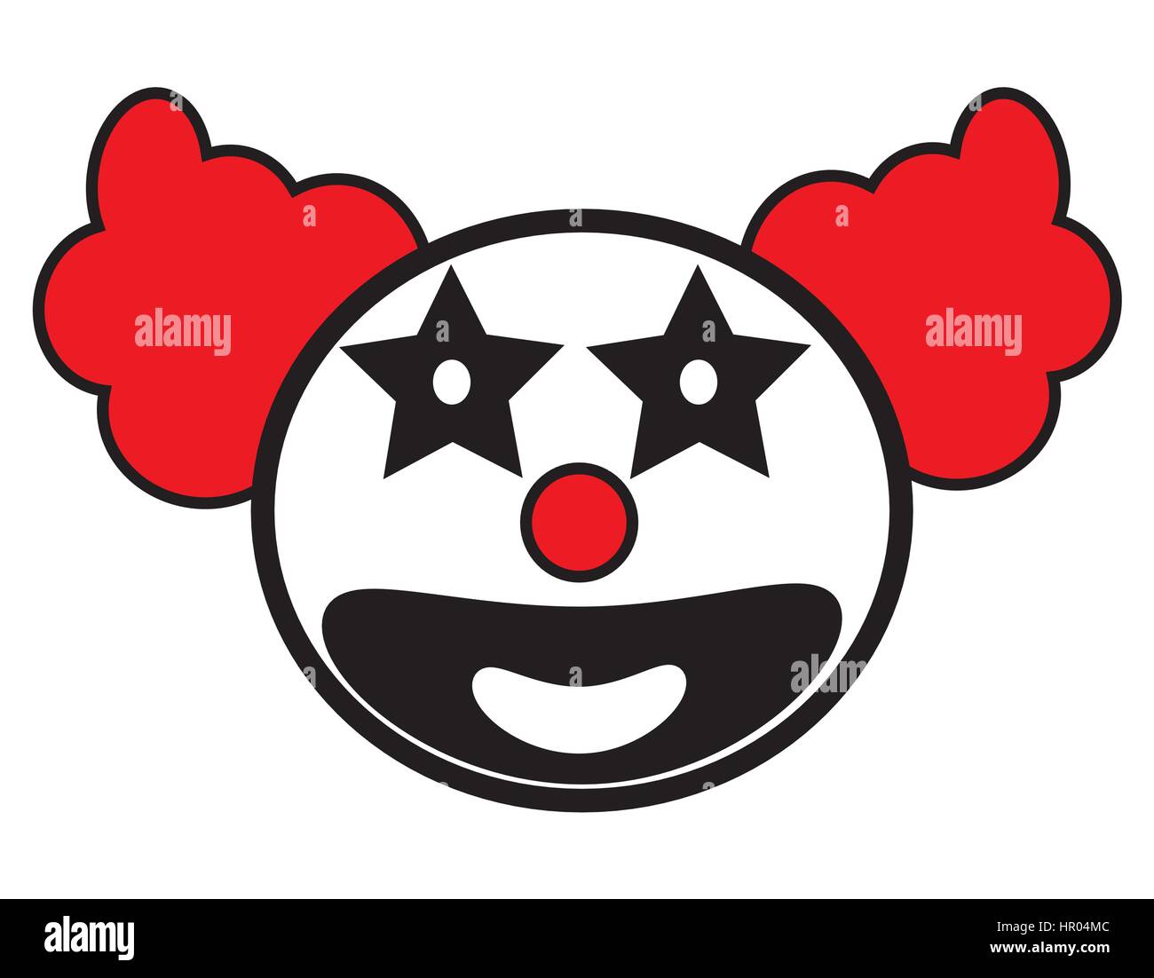 Smiley Clown Gesicht Symbol Vektor in weißen Hintergrund isoliert. Stock Vektor