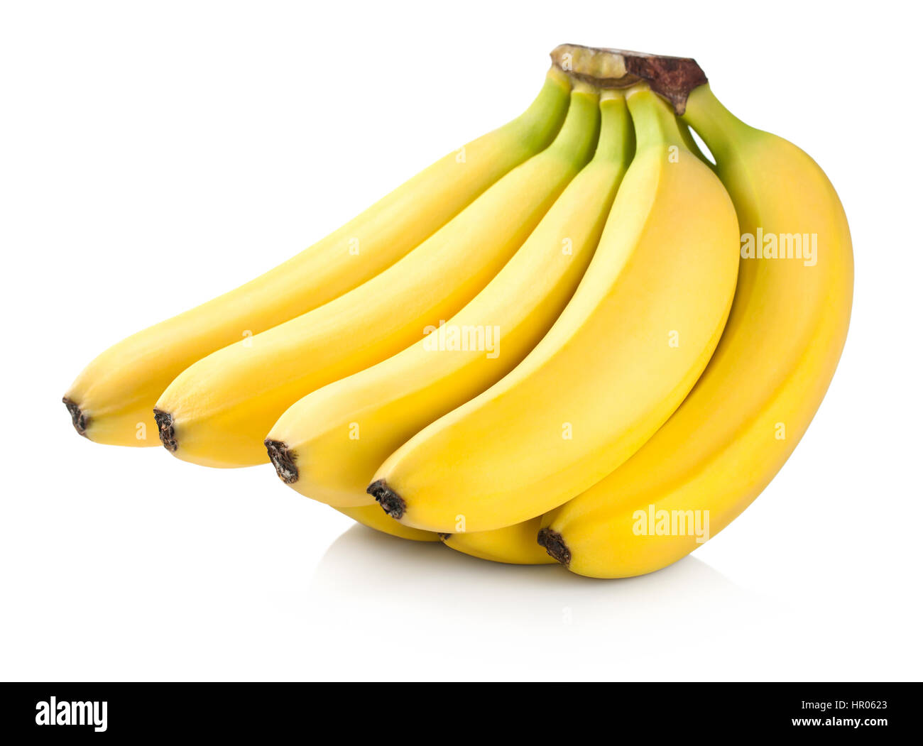 Bananen. Reihe von Früchten isoliert auf weißem Hintergrund Stockfoto