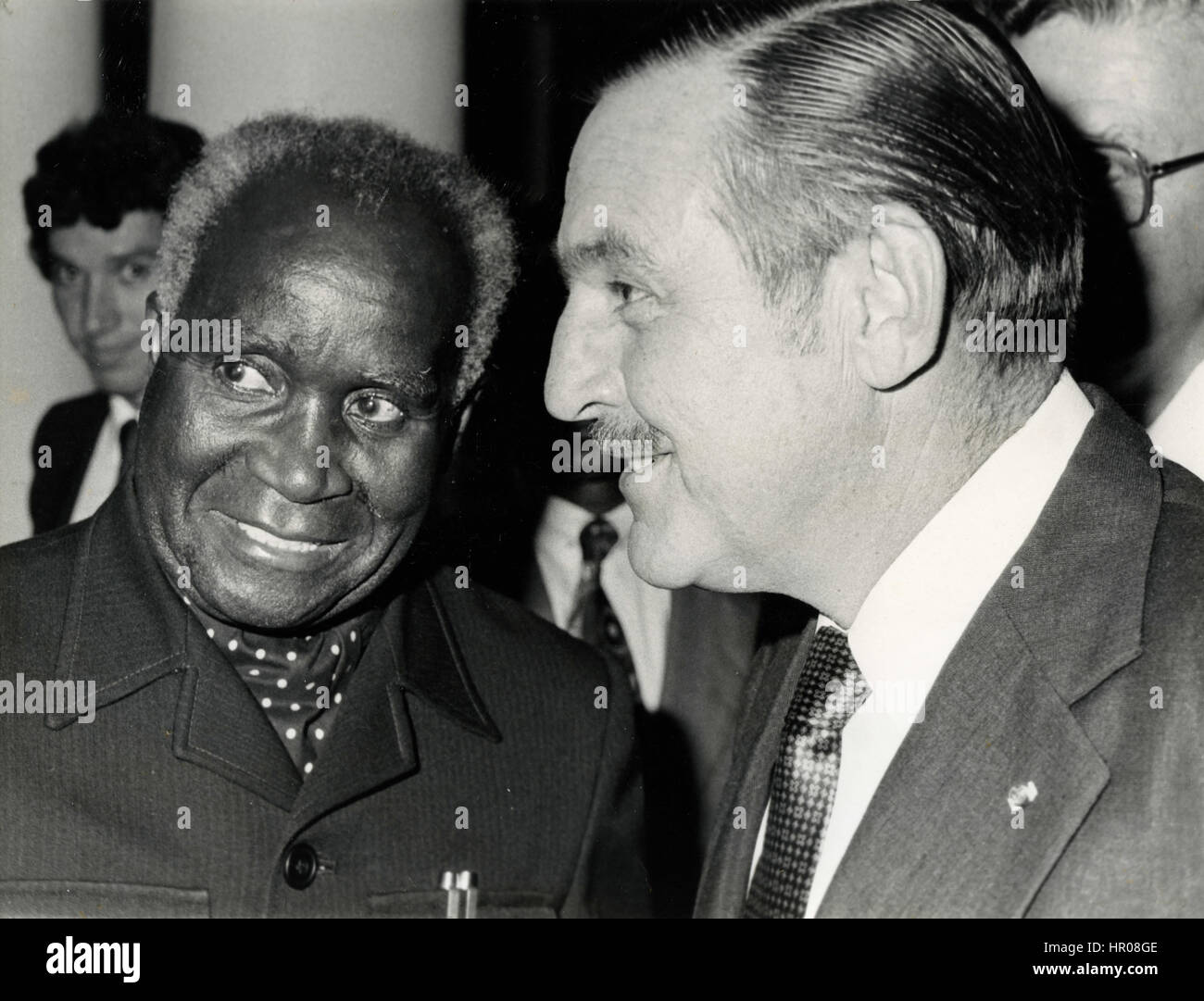 Sambia Präsident Kenneth Kaunda und südafrikanische Minister für auswärtige Angelegenheiten Pik Botha Stockfoto