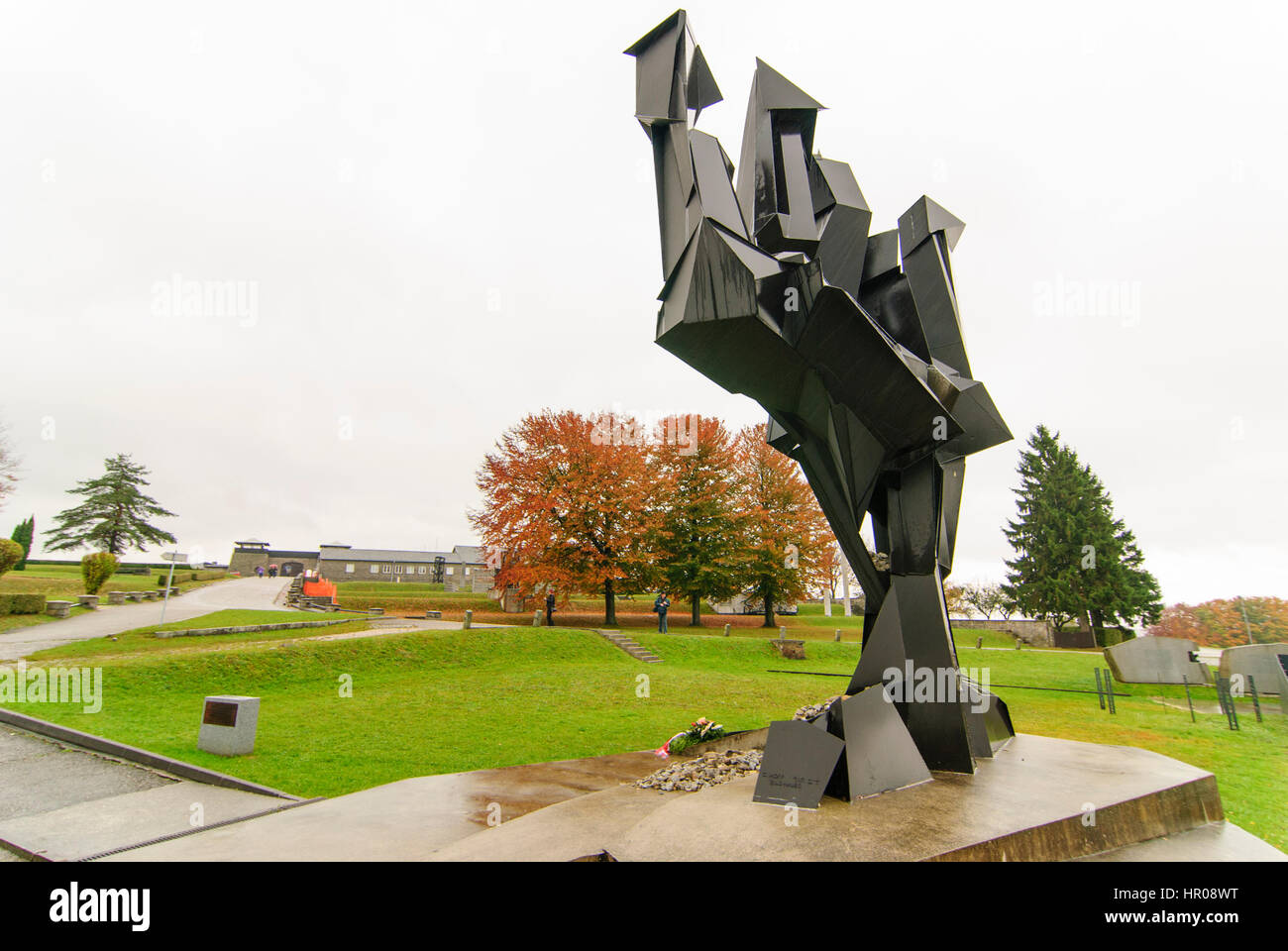 Mauthausen Konzentrationslager; Jüdisches Denkmal, Donau, Oberösterreich, Oberösterreich, Österreich Stockfoto
