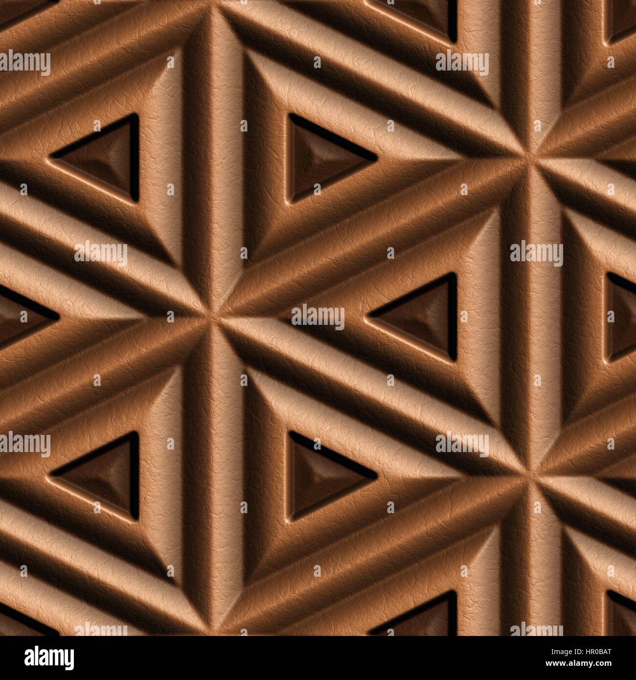 nahtlose Fliese Muster braun Leder 3D-Hintergrund. Stockfoto