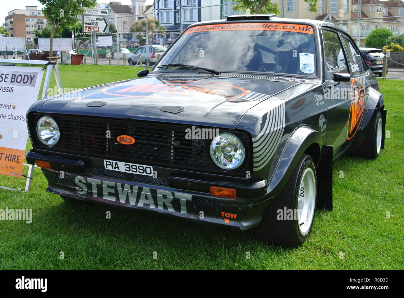 Ford Escort MK2-Rallye-Auto abgestellt auf dem display Stockfoto