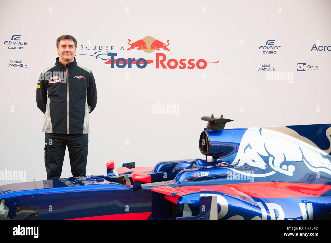 Barcelona, Spanien. 26. Februar 2017. Der technische Leiter James Key während des Starts der Toro Rosso-STR12-F1-Auto auf dem Circuit Catalunya. Bildnachweis: Pablo Freuku/Alamy Live-Nachrichten Stockfoto