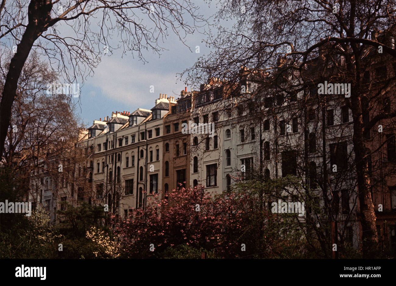 RÜCKSEITE DES GROßEN NOTTING HILL HÄUSER, NORTH KENSINGTON, LONDON, 1972 Stockfoto