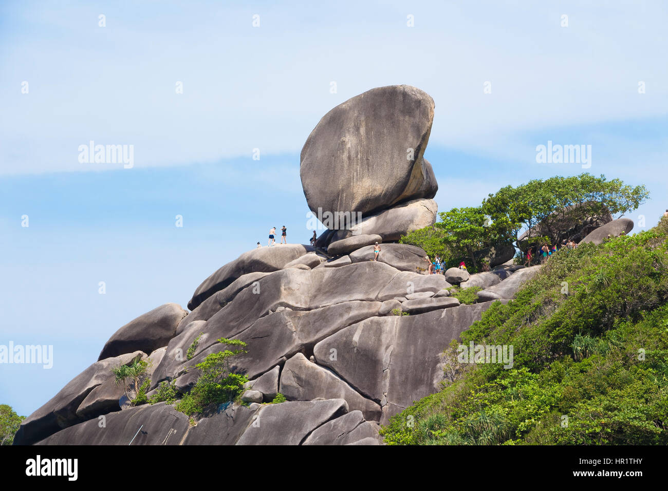 Segeln, Rock, Similan Island Nationalpark, Phangnga, Thailand Stockfoto