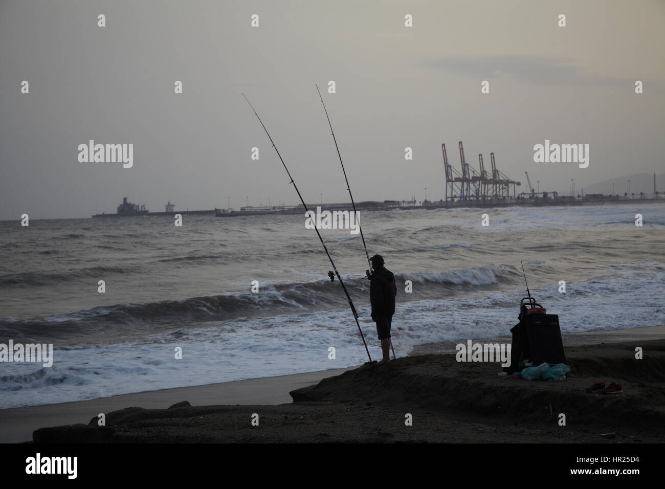 Strand von Málaga Stockfoto