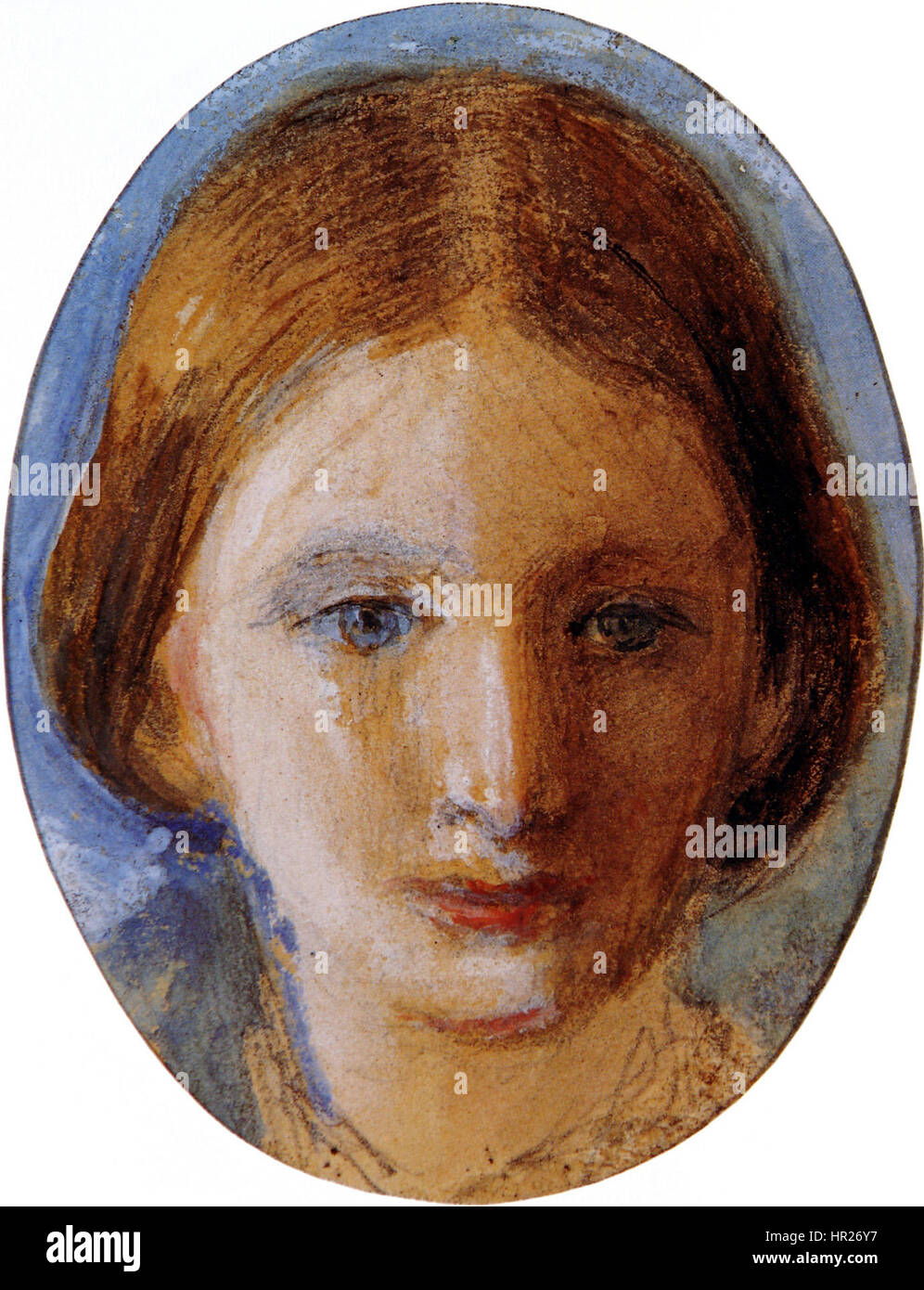 Dieses Porträt von Rose la Touche, gemalt von John Everett Millais, fängt die zarten Züge der jungen Frau ein, die für ihr tragisches Leben und ihre Verlobung mit dem Dichter John Ruskin bekannt ist. Das Werk spiegelt Millais' Fähigkeit wider, die emotionale Tiefe und die weichen Texturen seiner Motive einzufangen. Stockfoto