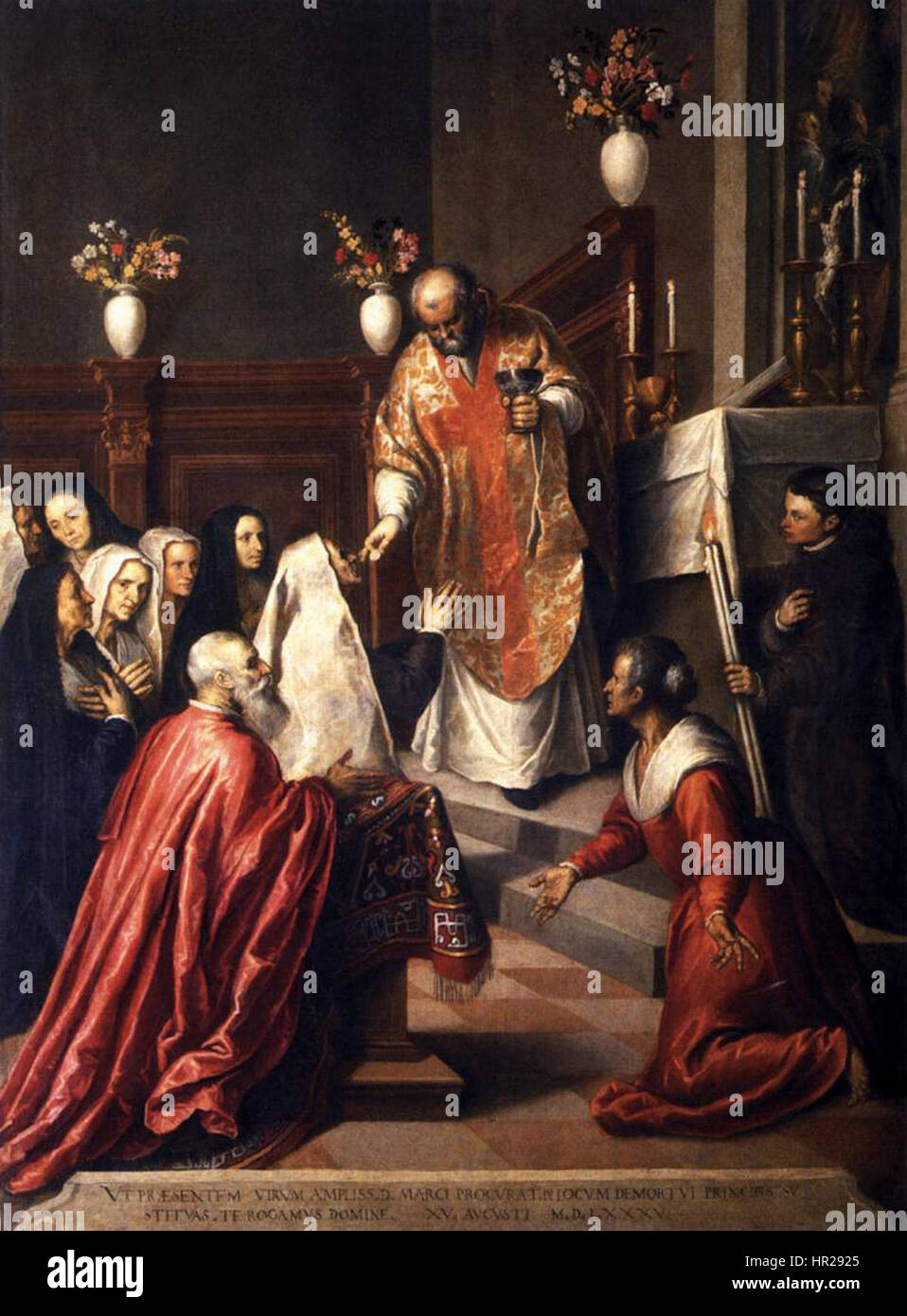 Palma il Giovane Pasquale Cicogna Anhörung Messe in der Kapelle der