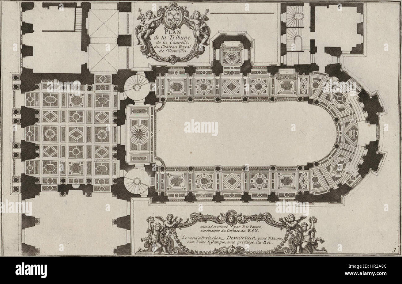 Pierre Lepautre - Plan De La Tribune De La Chapelle Royale de Versailles, ca. 1725 Stockfoto