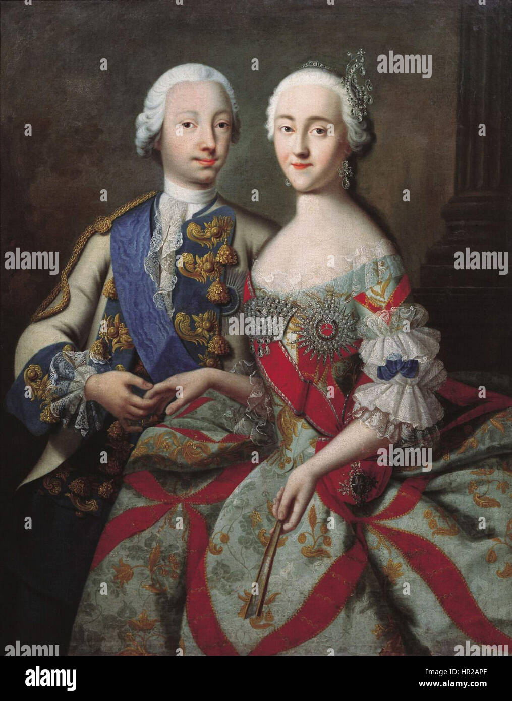 Peter III. und Catherine II von Grooth (Kopie in Odessa) Stockfoto