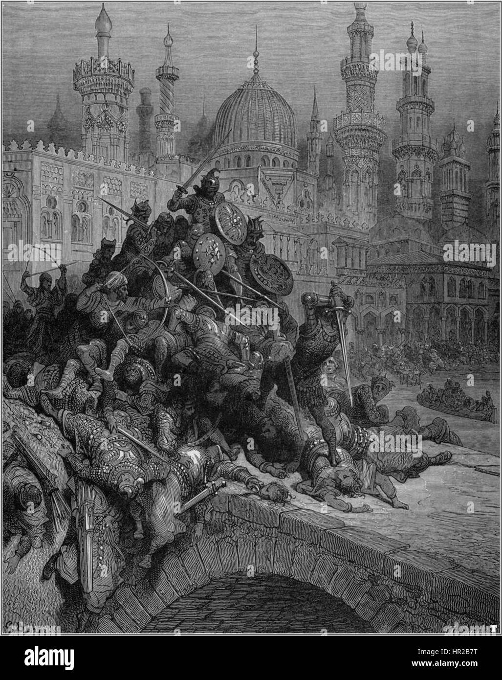 „Orlando Furioso“ ist ein episches Gedicht von Ludovico Ariosto, berühmt für seine fantastischen Elemente, Ritter und romantischen Abenteuer. Der 40. Abschnitt veranschaulicht die Auseinandersetzung des Epos mit ritterlichen Themen und Heldentum. Stockfoto