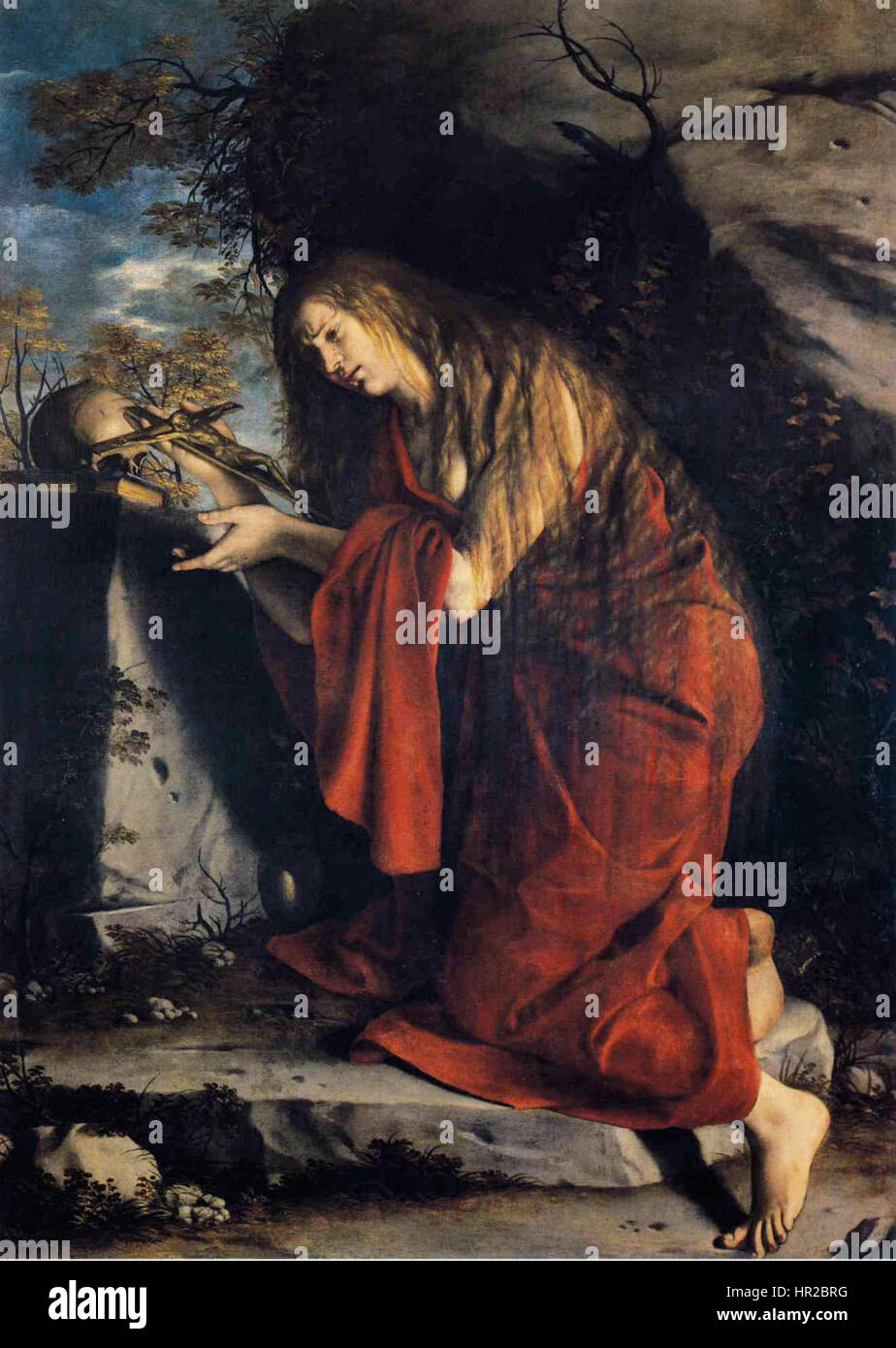 Orazio Gentileschi - Saint Mary Magdalen in Buße Stockfoto