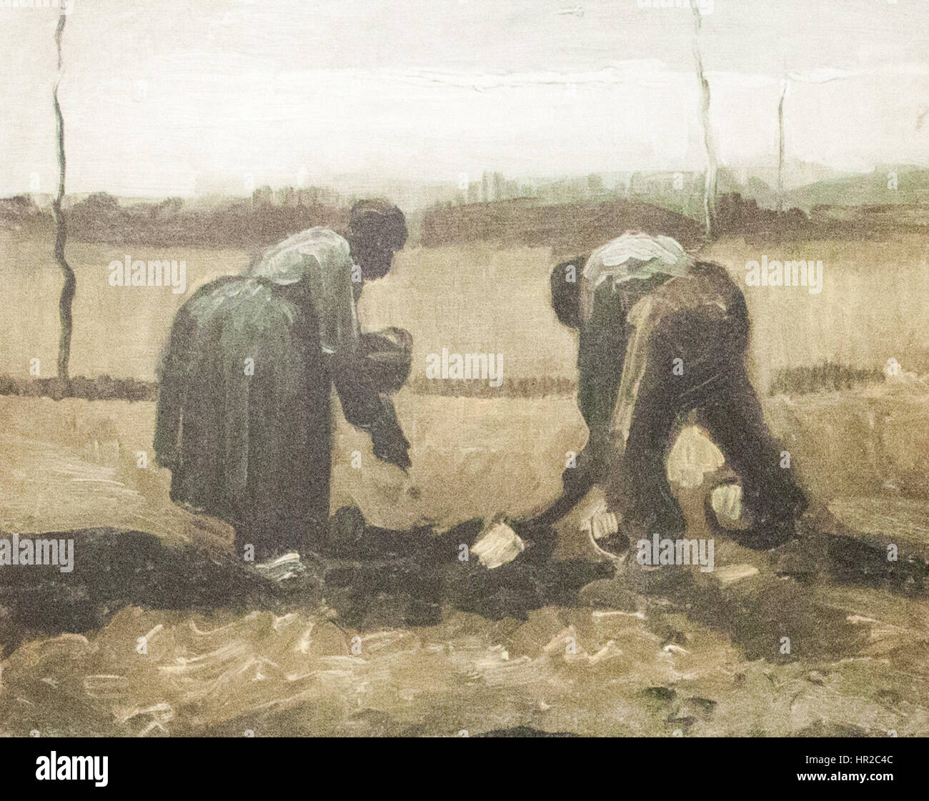 Bauer und Bäuerin Pflanzen Kartoffeln - mein Traum Stockfoto