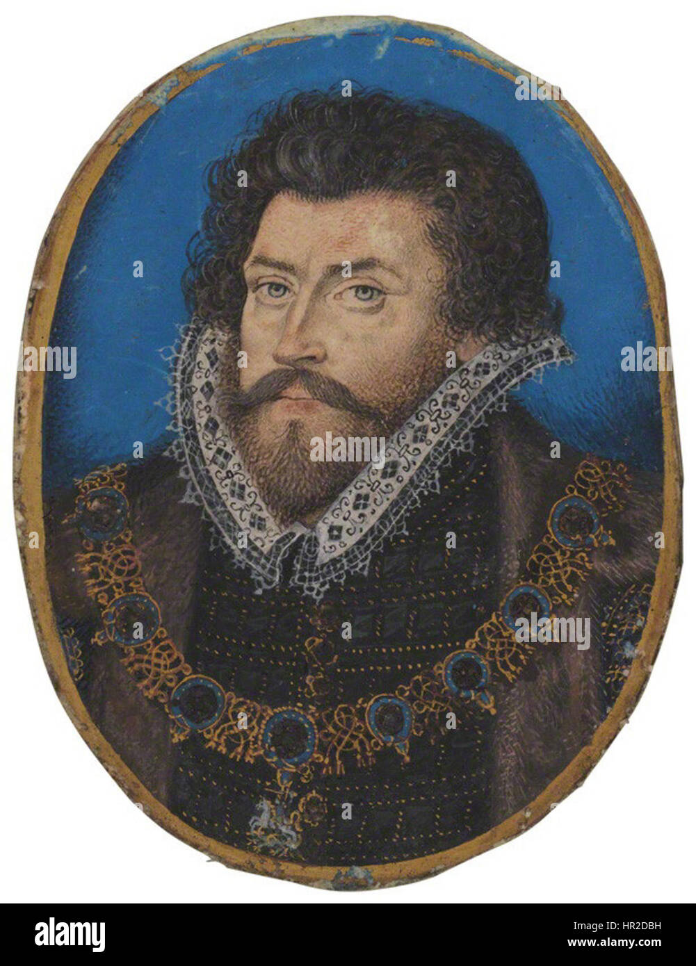 Nicholas Hilliard Sir Christopher Hatton Stockfoto