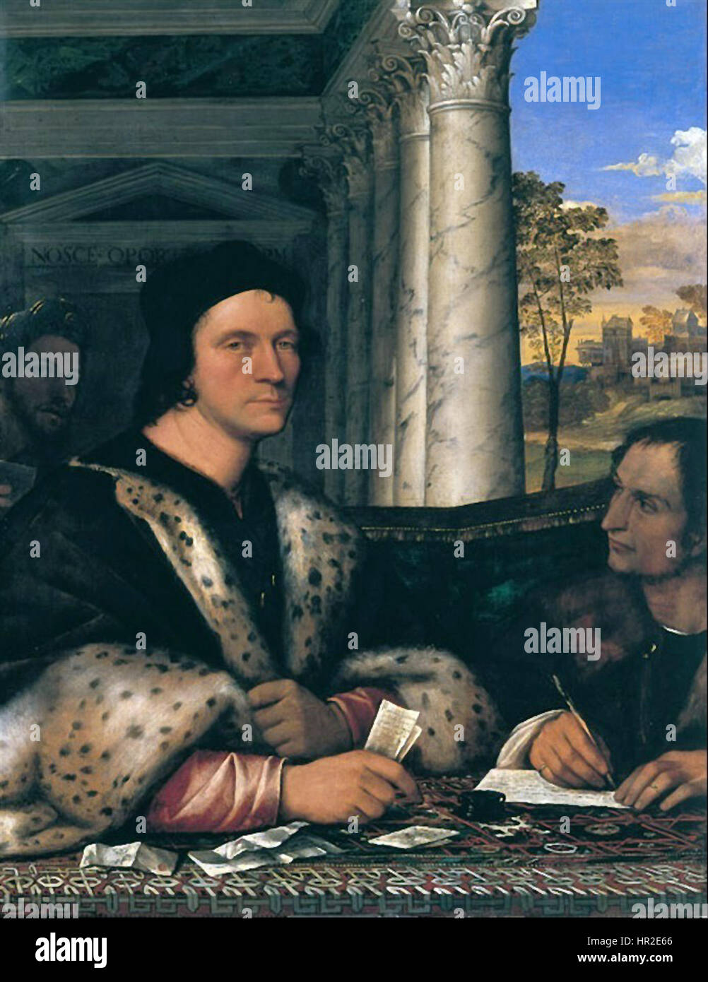 Piombo Carondelet war ein bedeutendes Kunstwerk aus dem frühen 16. Jahrhundert, das wahrscheinlich dem Künstler Sebastiano del Piombo zugeschrieben wird. Das Gemälde verbindet Renaissance-Techniken mit expressivem Realismus und fängt die intensiven Emotionen seiner Motive ein. Das Datum 1511 ist oft mit Piombos Werk in dieser Zeit seiner Karriere verbunden. Stockfoto