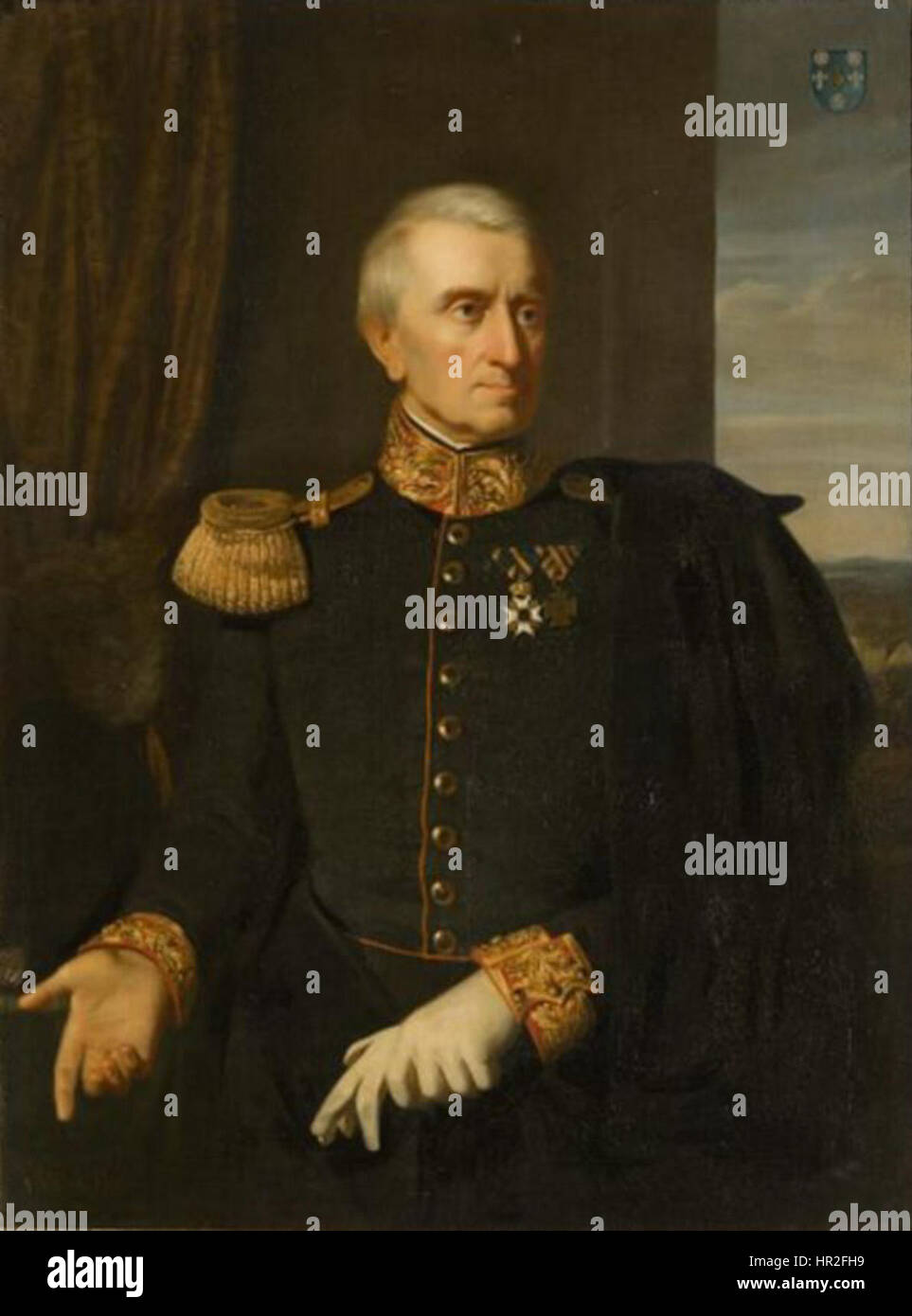 Das Porträt von William Archibald Bake (1783–1843) ist ein formelles Gemälde aus dem 19. Jahrhundert, das das Bild des prominenten Individuums einfängt. Das Gemälde spiegelt die Liebe zum Detail und die realistische Porträtmalerei der Zeit wider. Stockfoto