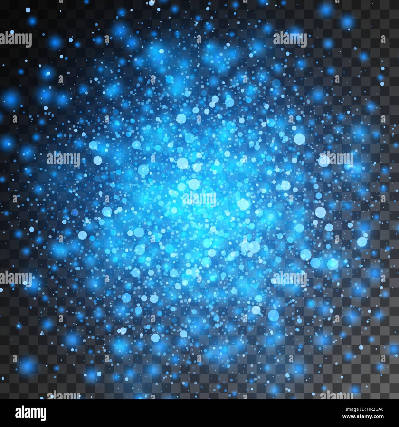 Vektor magisches blaues Licht Lichteffekt auf transparenten Hintergrund isoliert. Weihnachten-Design-Element. Sterne-Burst mit funkelt Stock Vektor