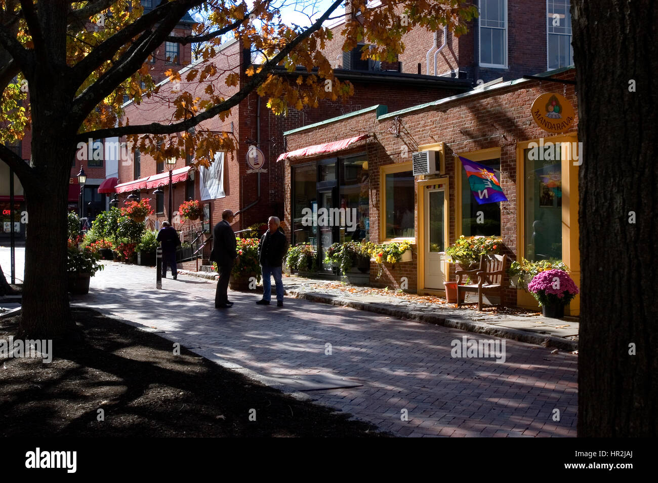 Ein Herbst-Szene in der Innenstadt von Newburyport, Massachusetts - USA Stockfoto