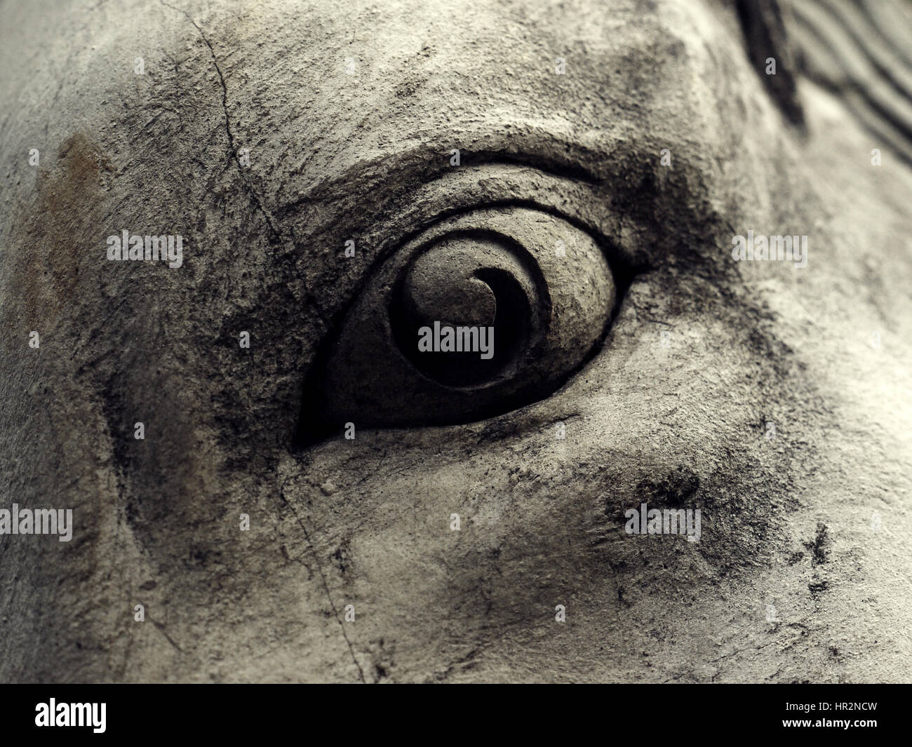 Auge, Stein Skulptur Detailansicht Stockfoto