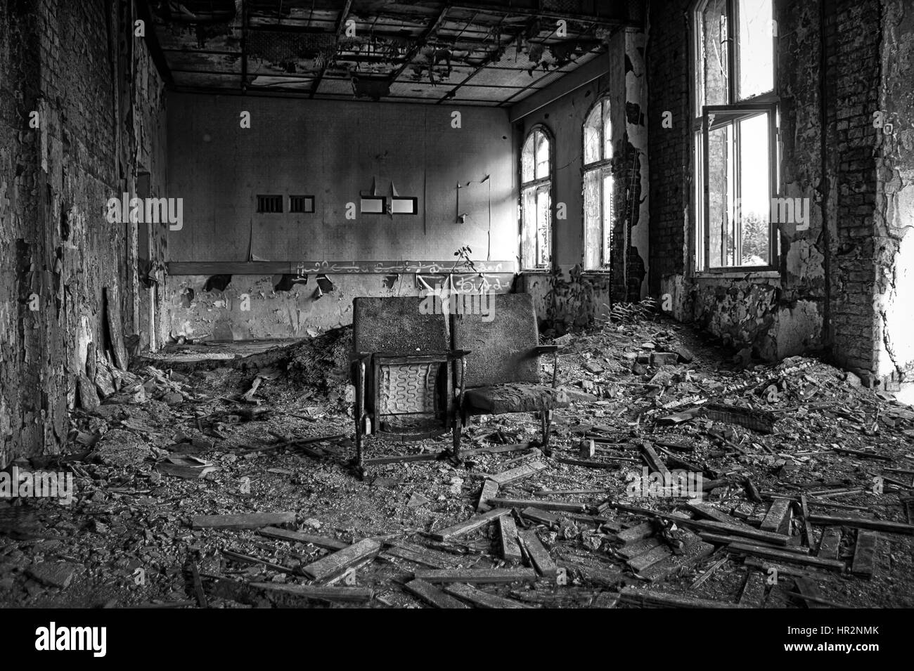 Ein altes Theater in einem verlassenen Gebäude in der Nähe der Stadt Bad Harzburg, Deutschland Stockfoto