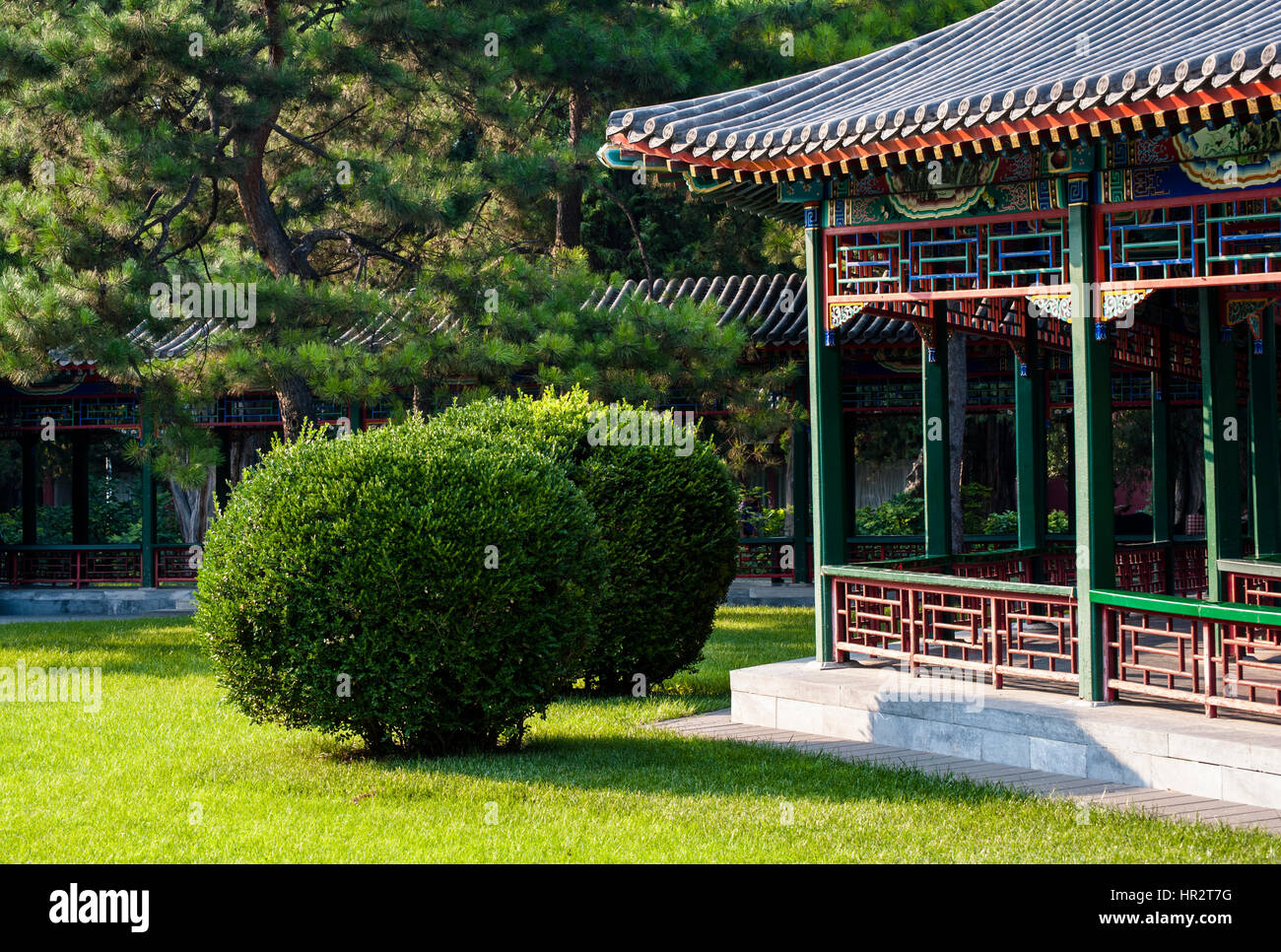 Blick auf einen chinesischen Park in Peking Stockfoto