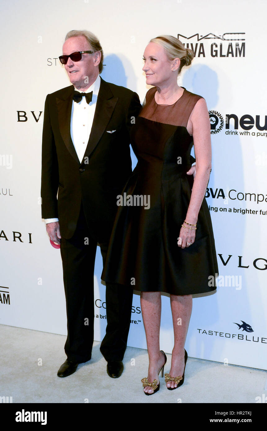 Peter Fonda Ankunft bei der Elton John Oscar Party in Beverly Hills, Los Angeles, USA. Stockfoto